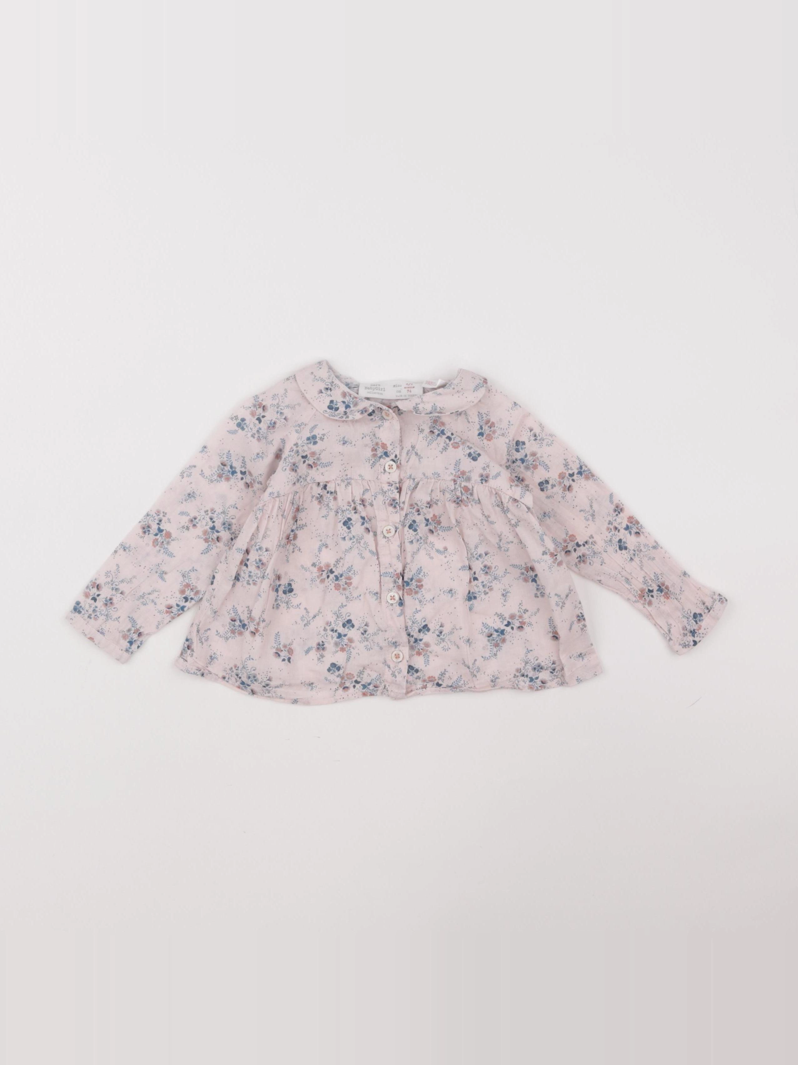 Zara - blouse rose - 6/9 mois