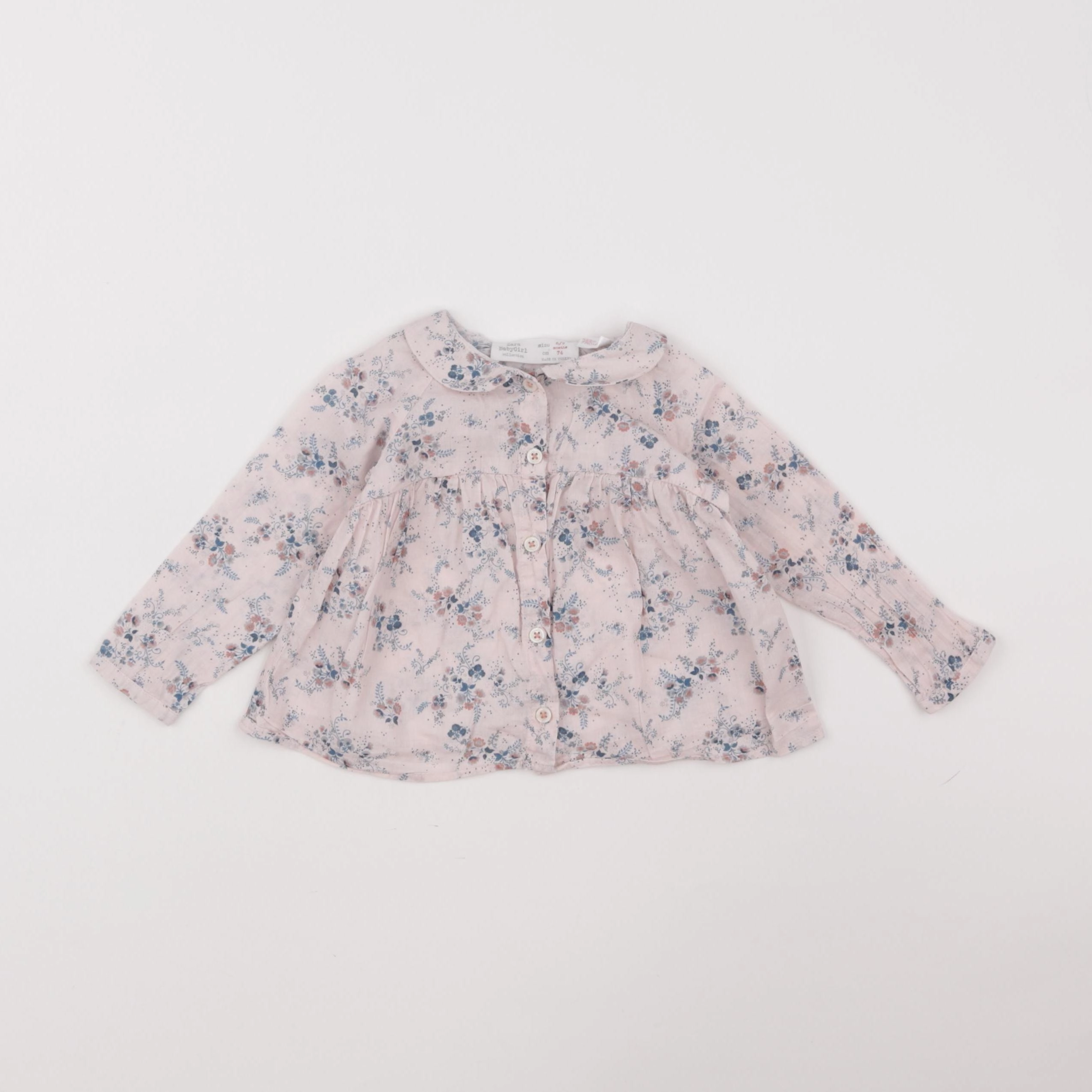 Zara - blouse rose - 6/9 mois