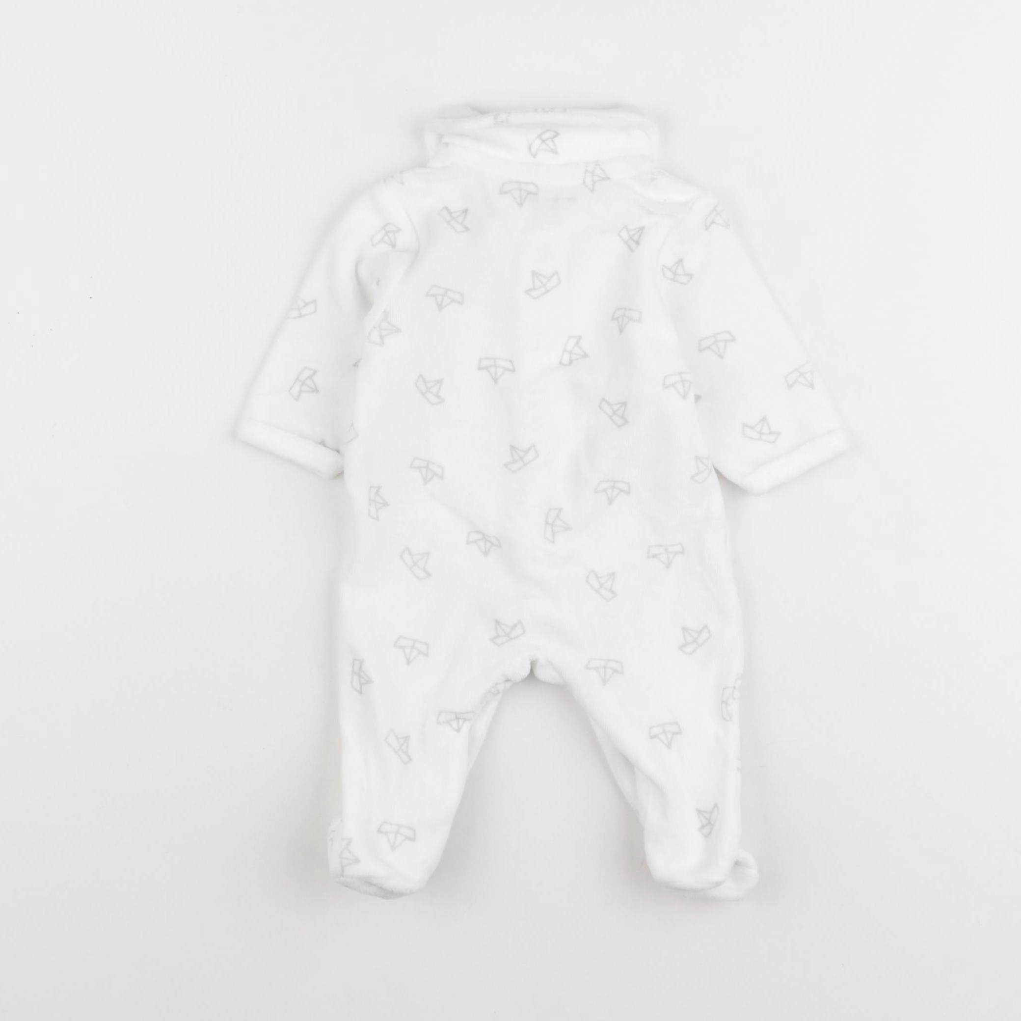 Vertbaudet - pyjama velours blanc - 1 mois