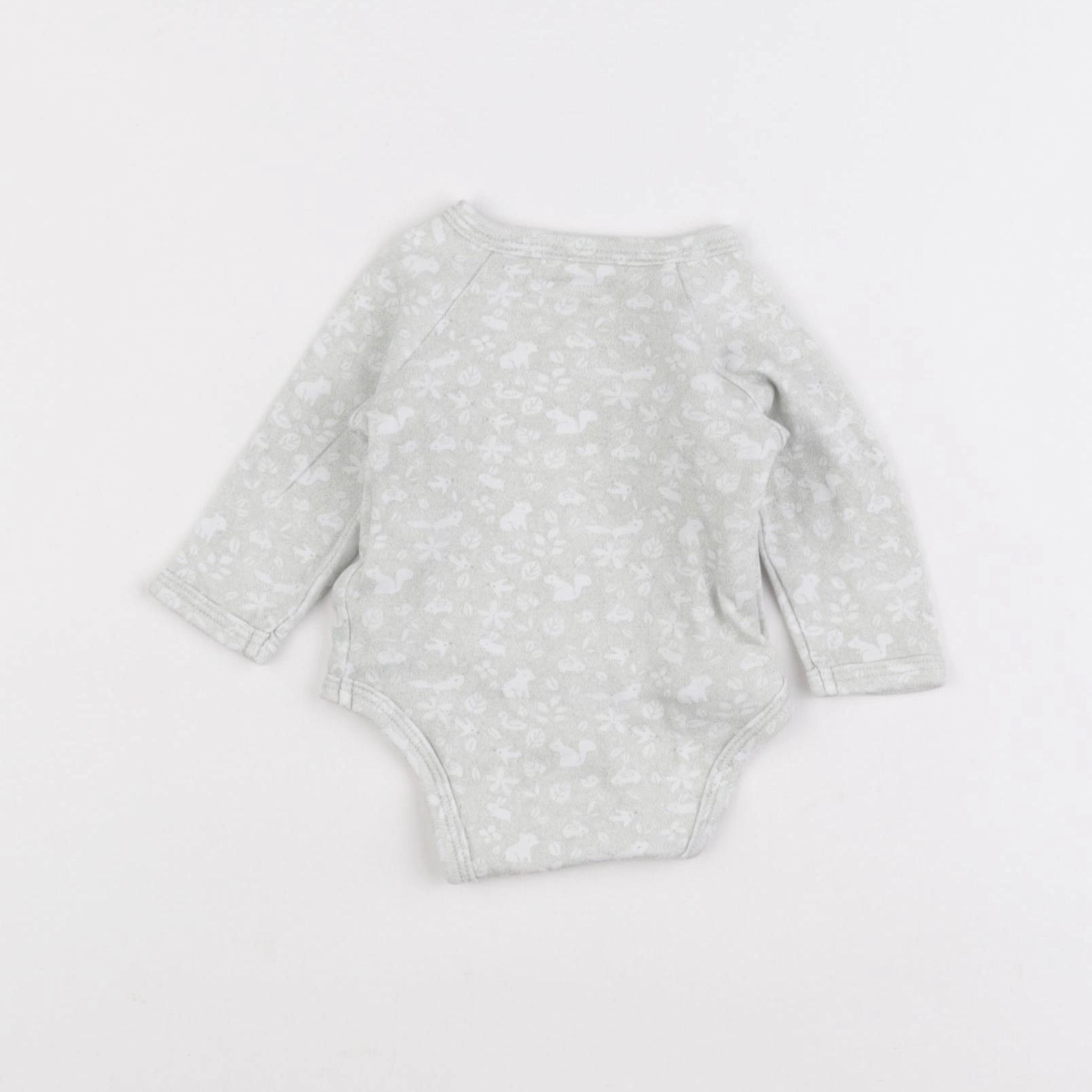 Vertbaudet - body vert, blanc - 1 mois
