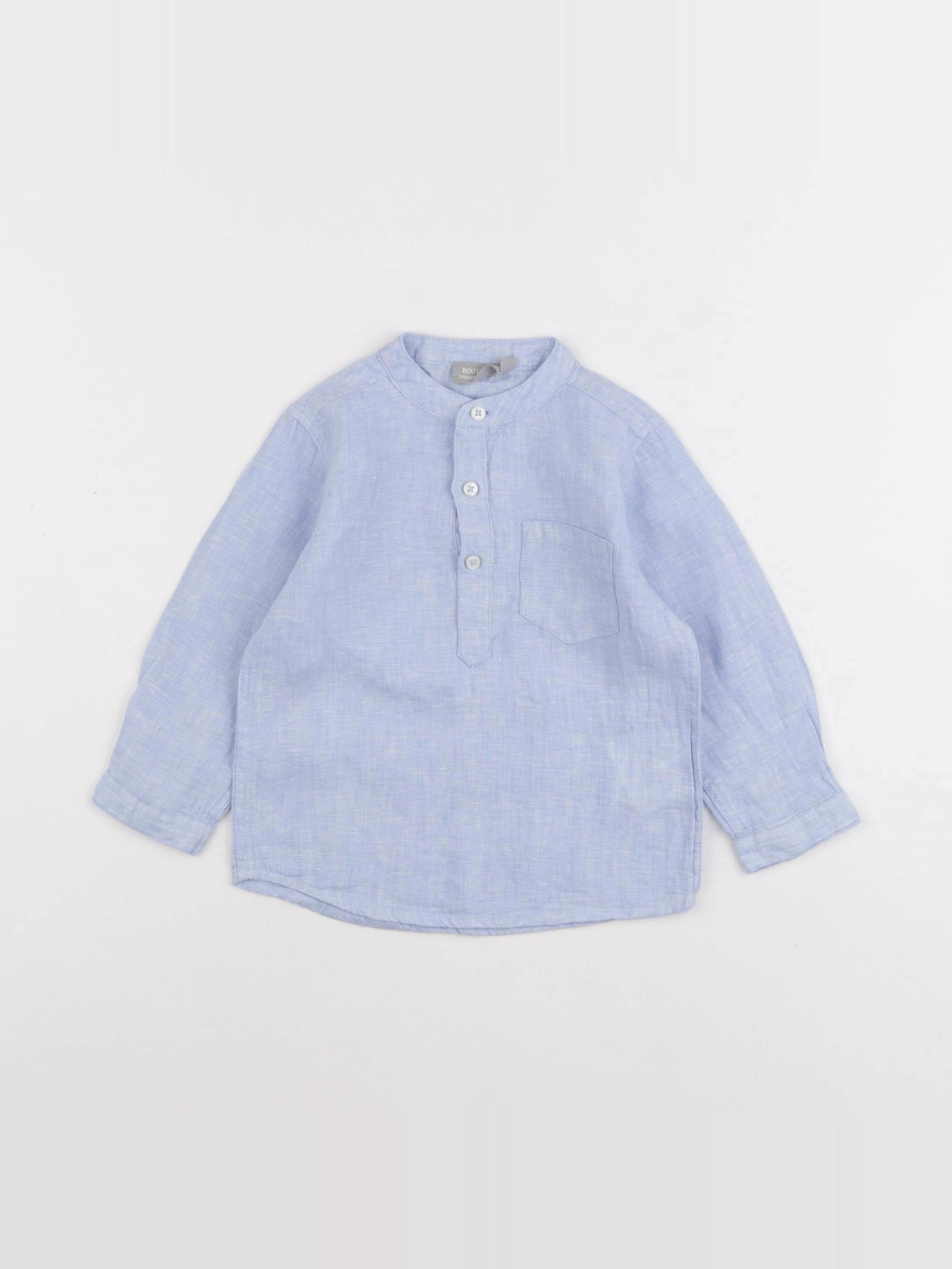 Boutchou - chemise bleu - 18 mois