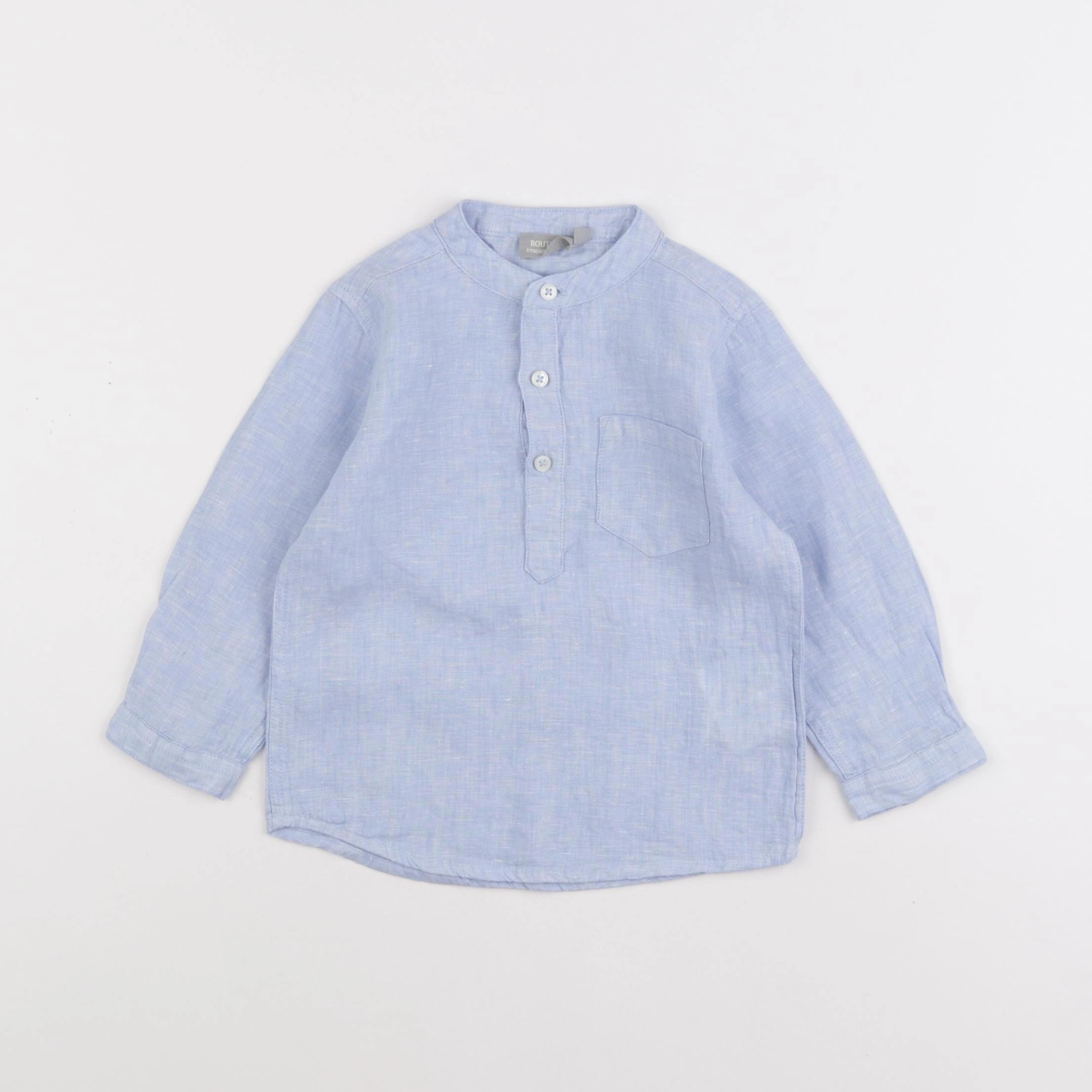 Boutchou - chemise bleu - 18 mois