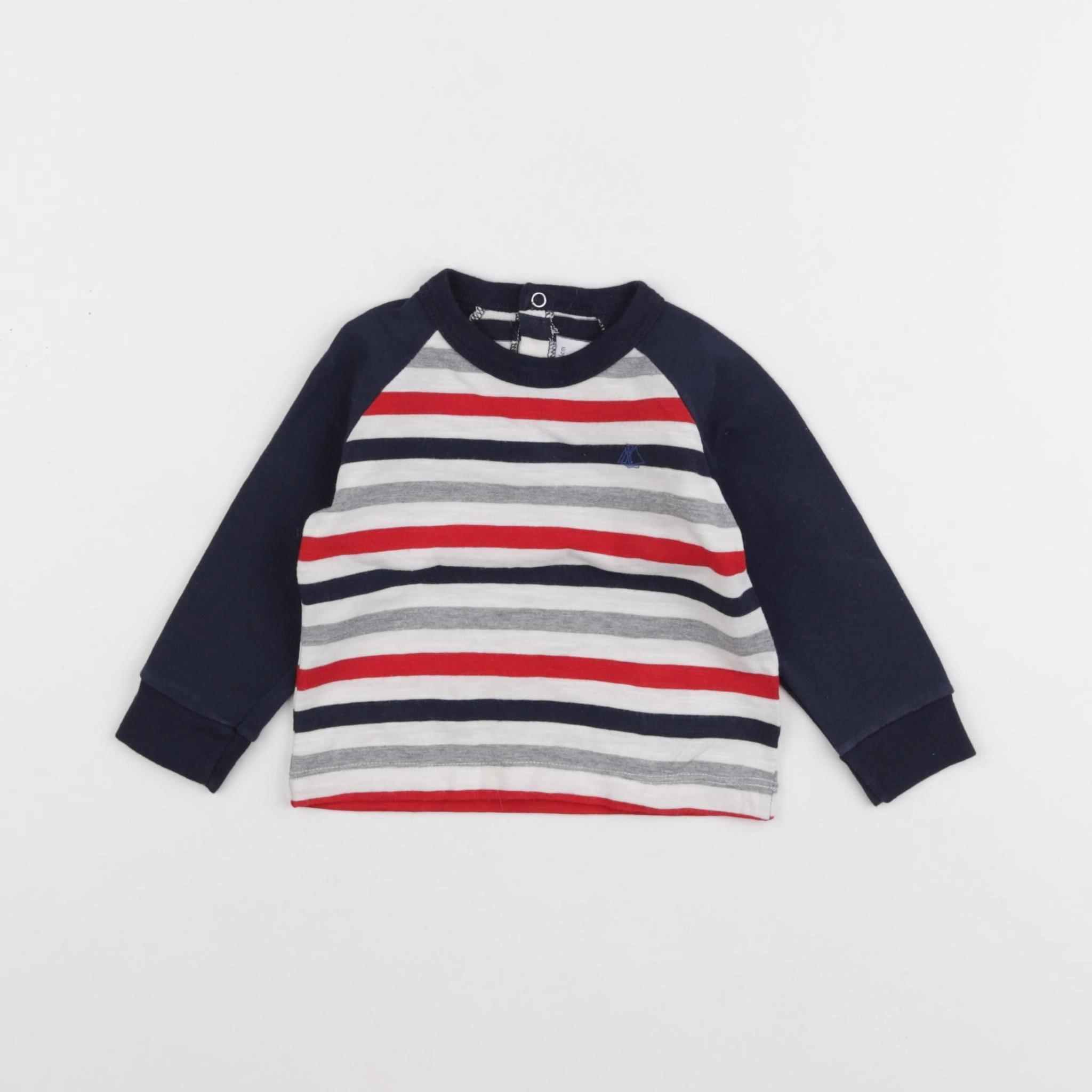 Petit Bateau - tee-shirt bleu, rouge - 12 mois