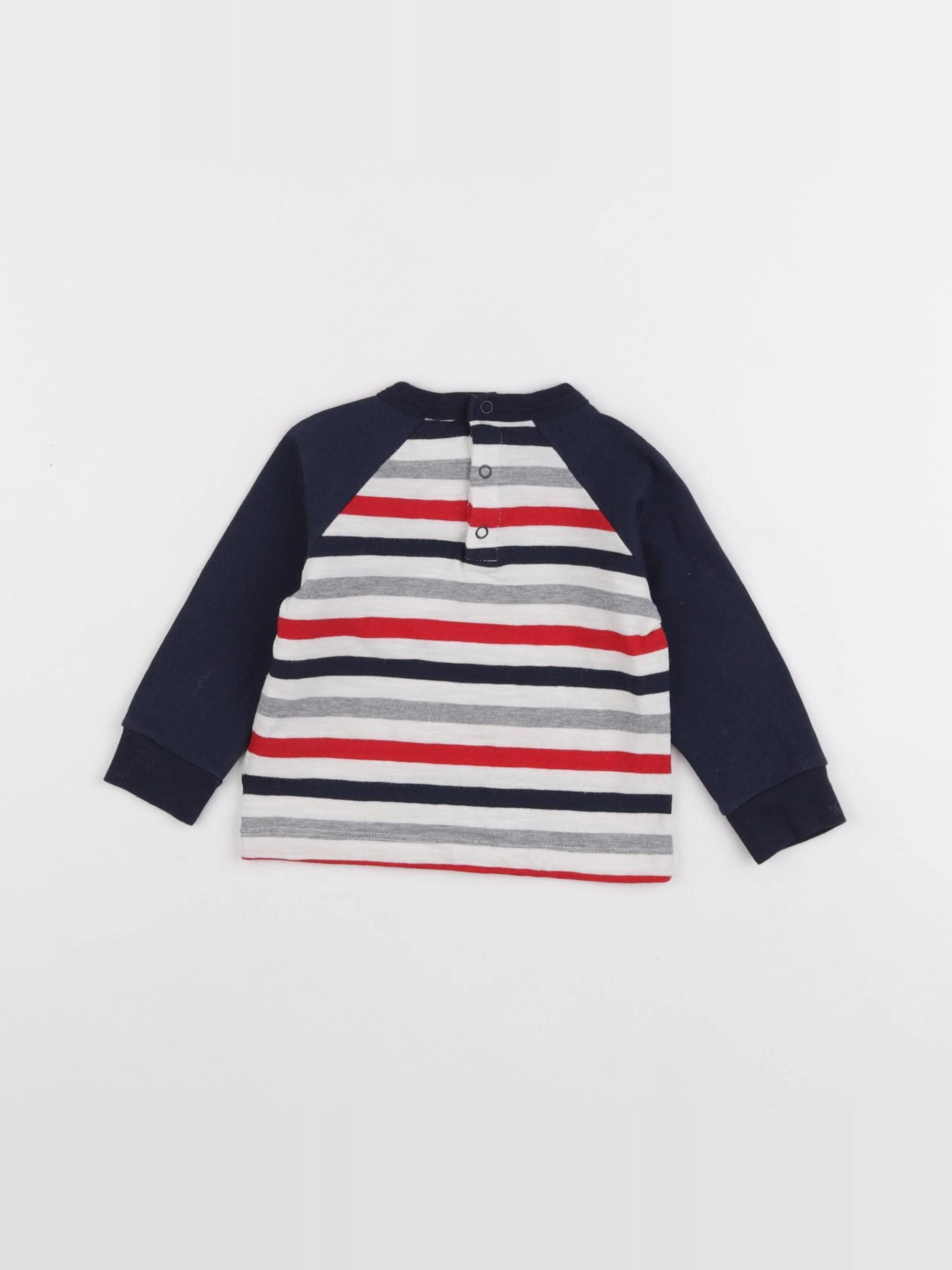 Petit Bateau - tee-shirt bleu, rouge - 12 mois