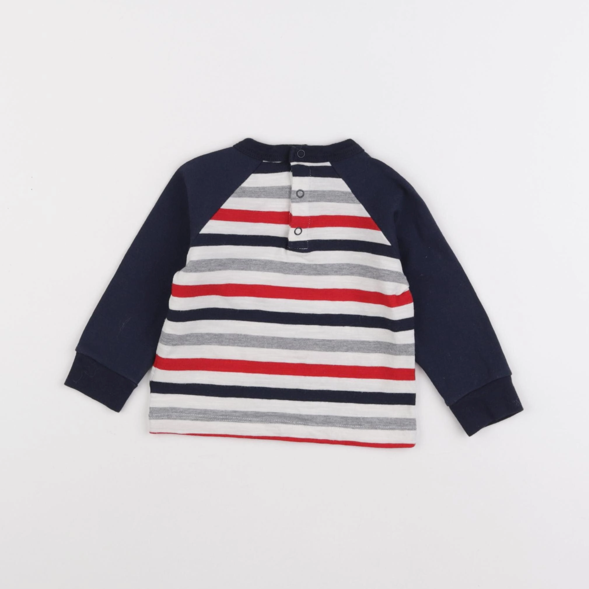 Petit Bateau - tee-shirt bleu, rouge - 12 mois