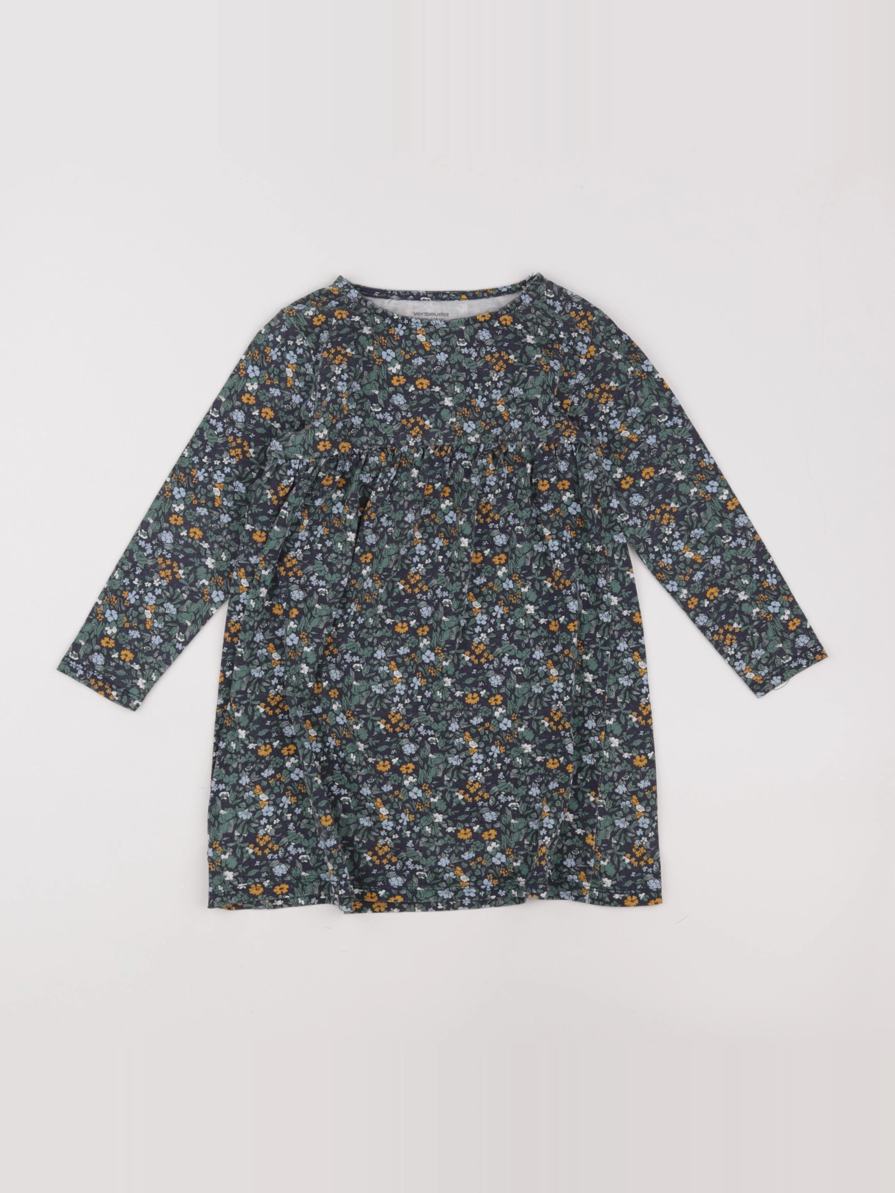 Vertbaudet - robe vert, jaune - 6 ans