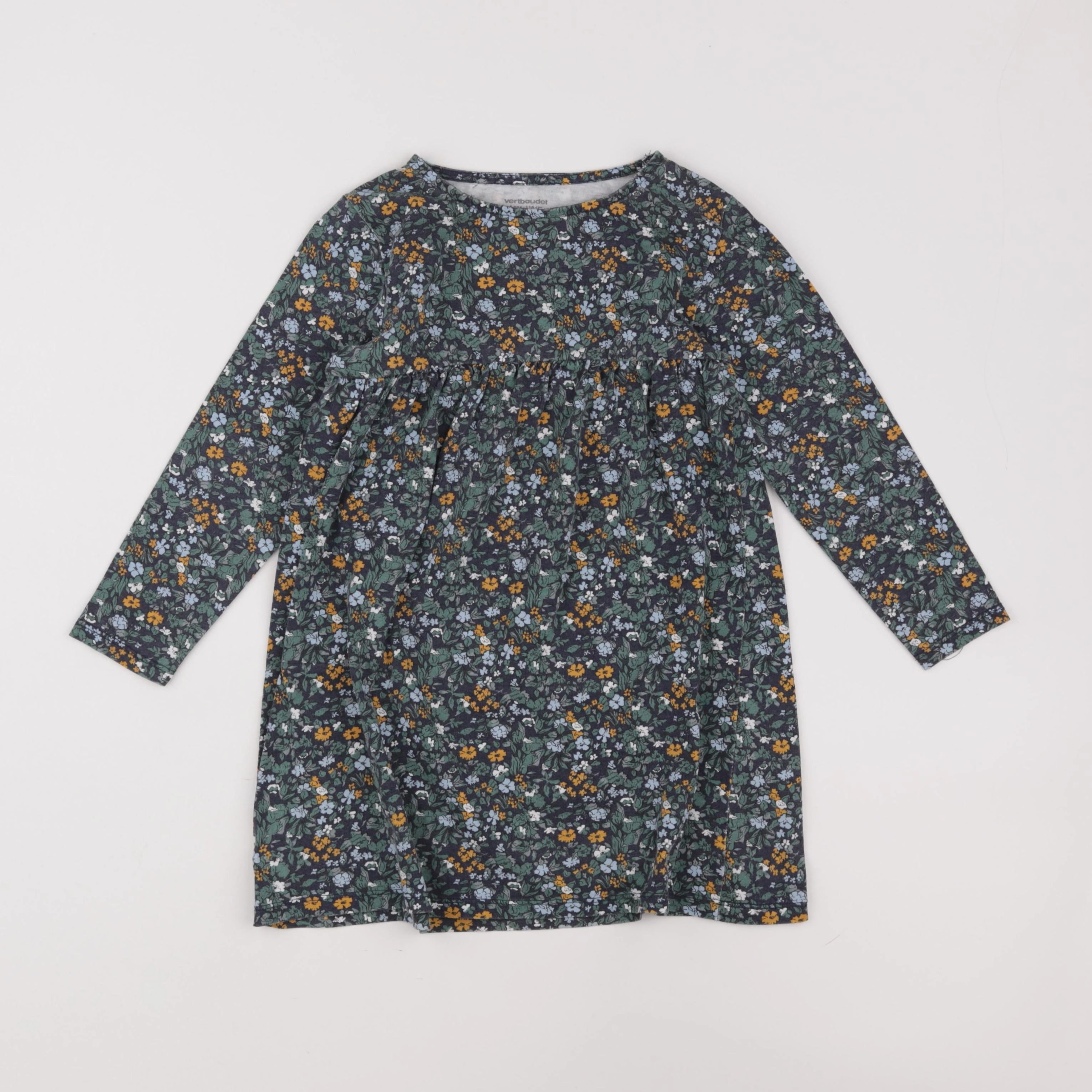 Vertbaudet - robe vert, jaune - 6 ans