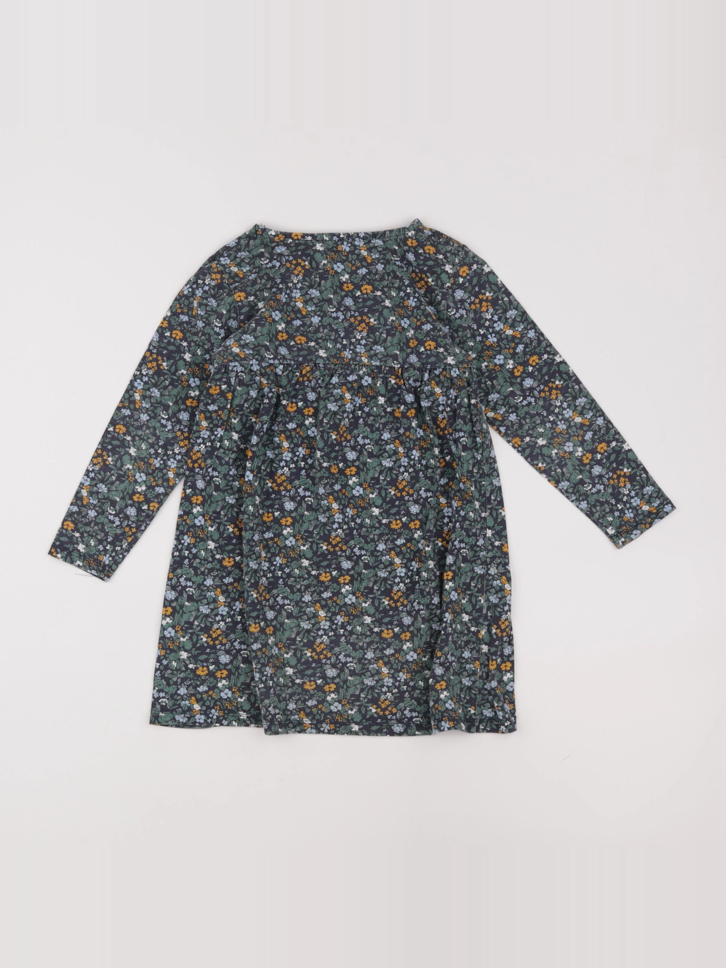Vertbaudet - robe vert, jaune - 6 ans