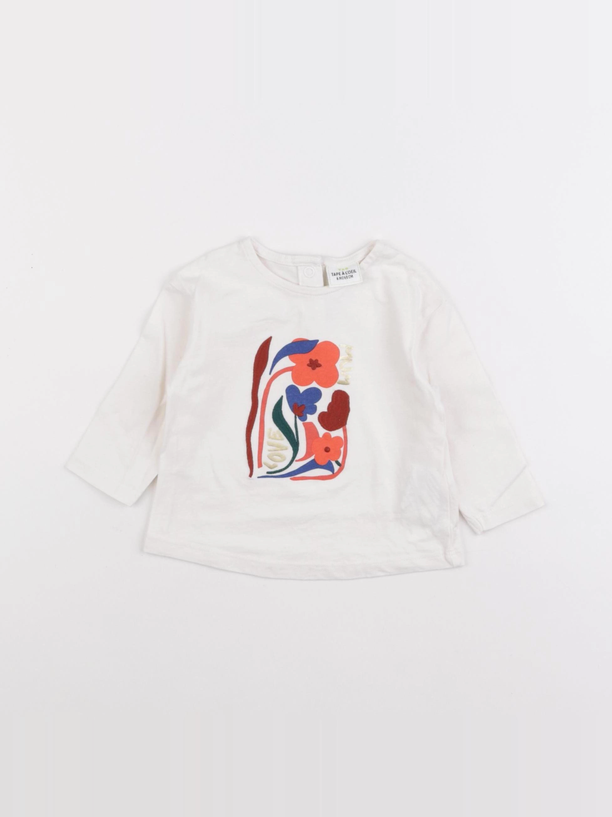 Tape à l'oeil - tee-shirt blanc - 6 mois