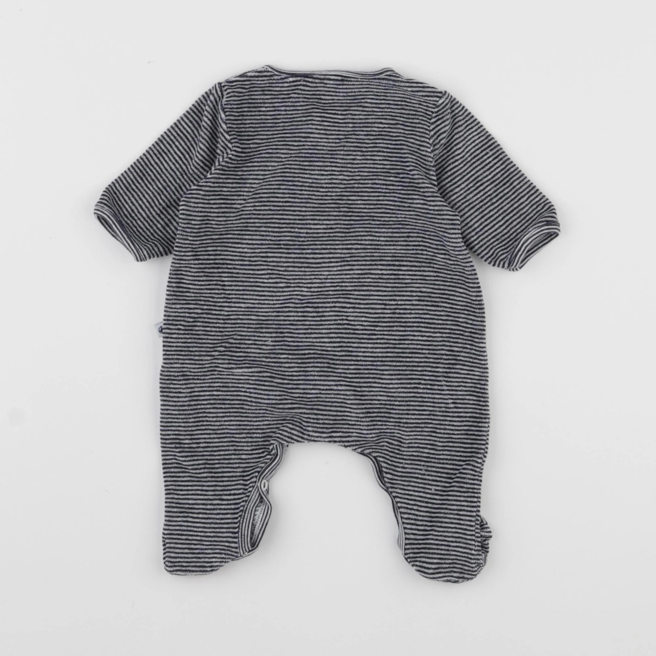Petit Bateau - pyjama velours bleu - 1 mois