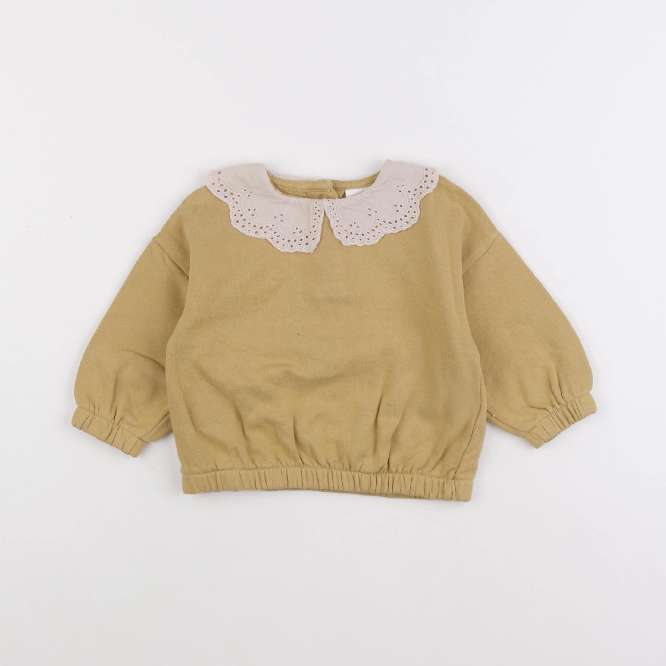 Vertbaudet - sweat jaune - 12 mois