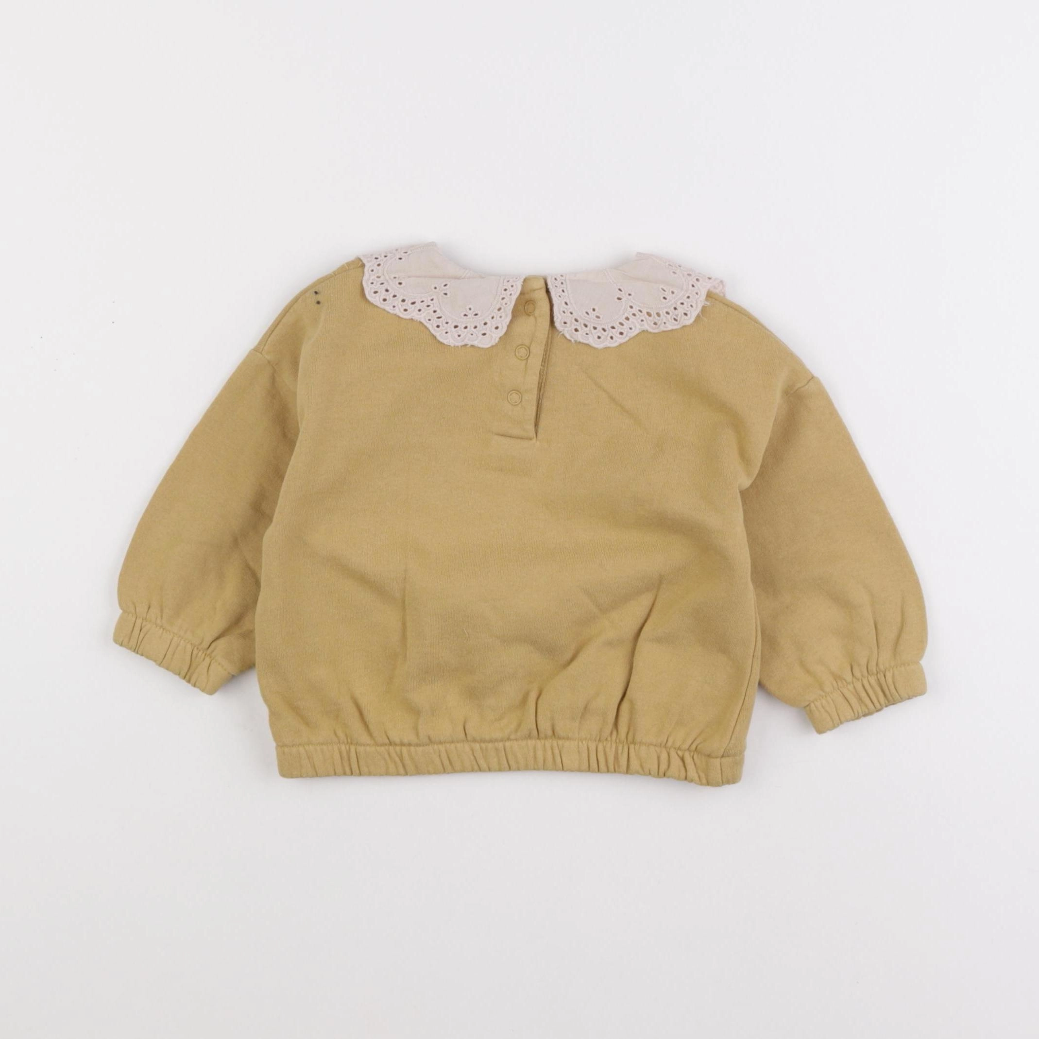 Vertbaudet - sweat jaune - 12 mois