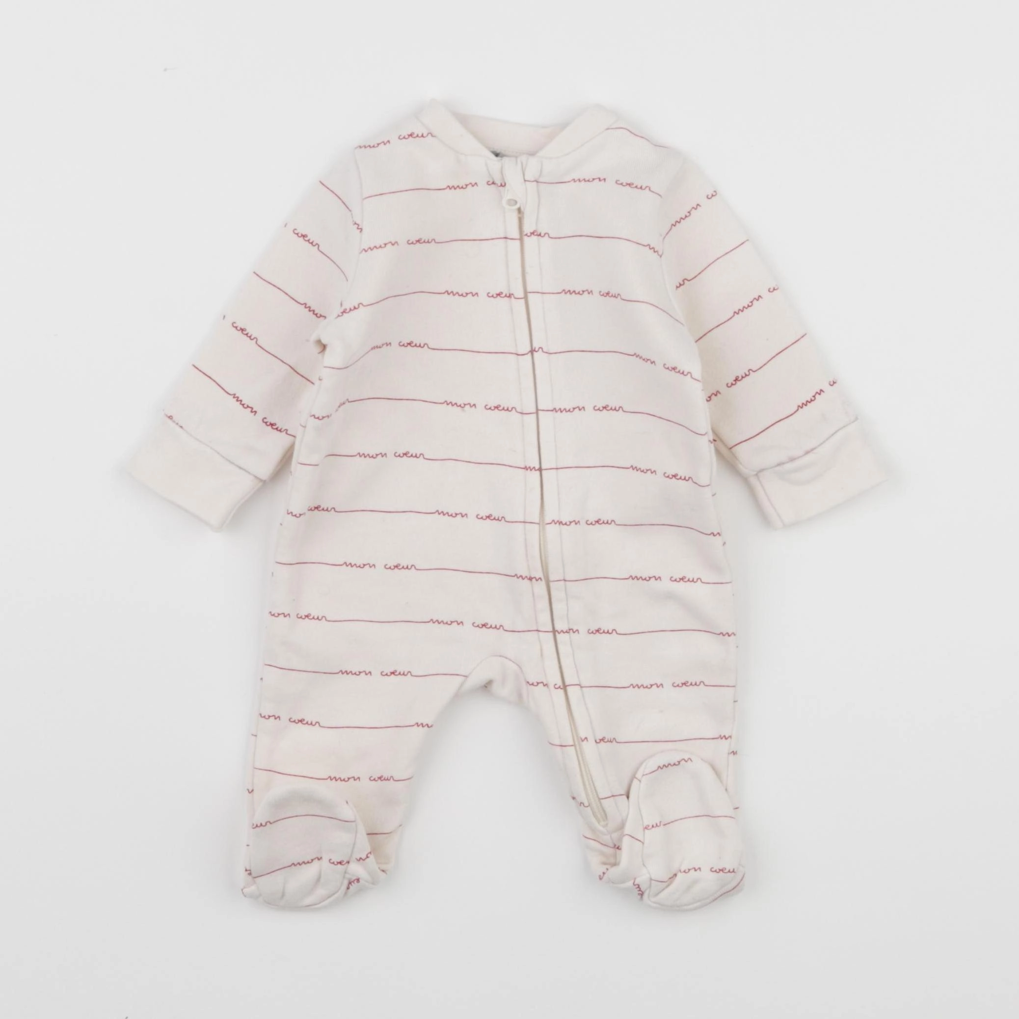 Boutchou - pyjama coton blanc - 1 mois