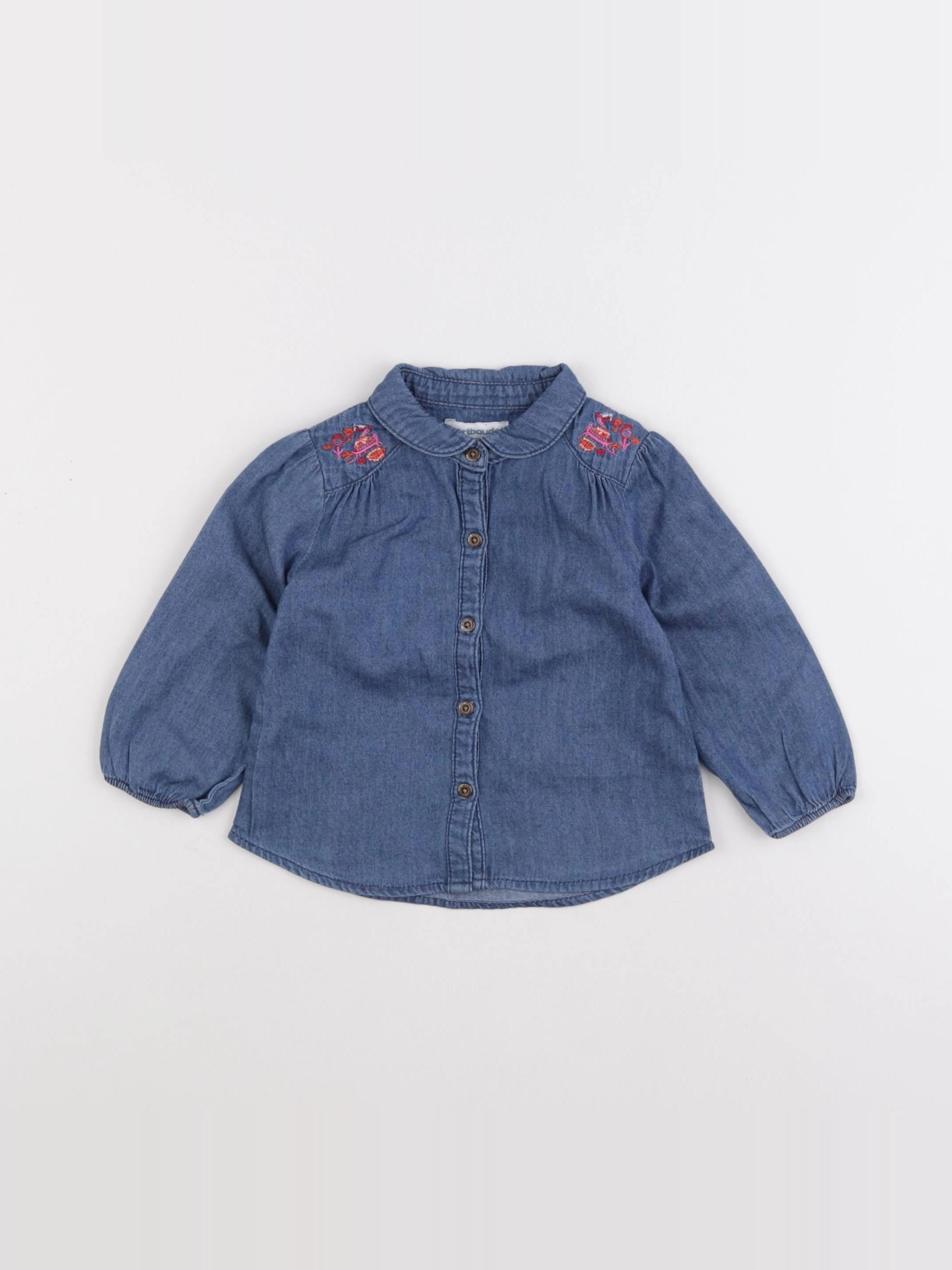 Vertbaudet - blouse bleu - 12 mois
