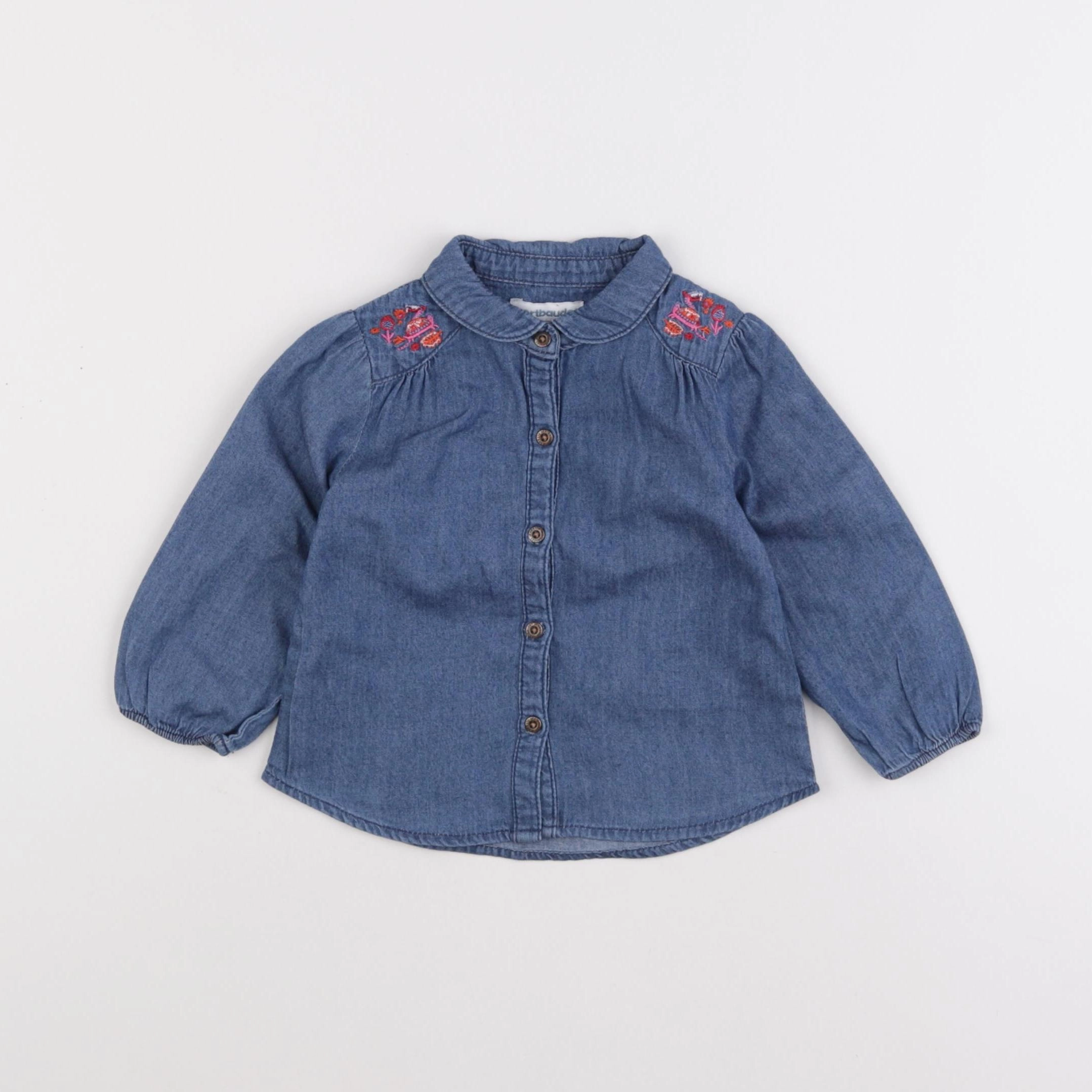 Vertbaudet - blouse bleu - 12 mois