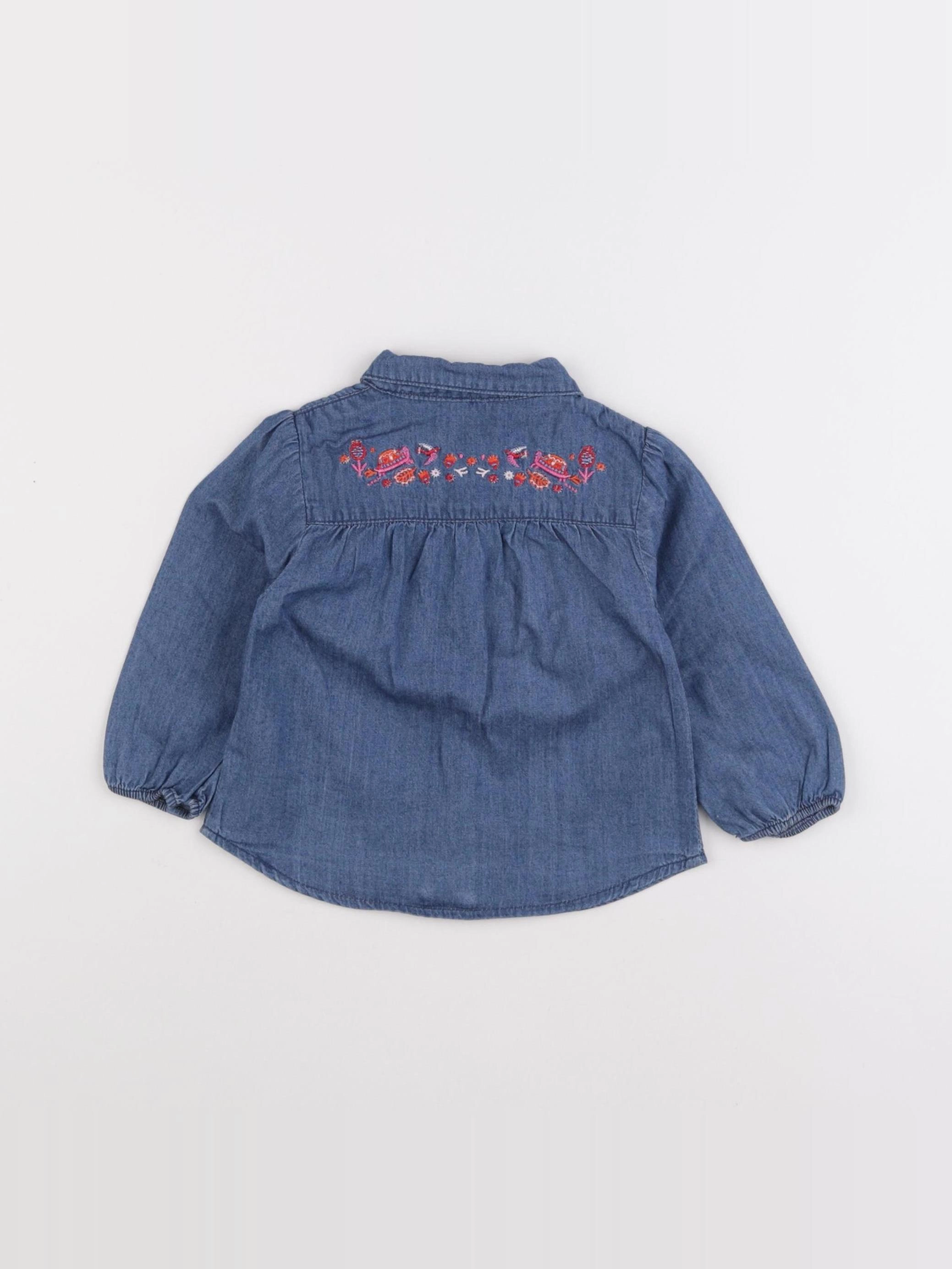 Vertbaudet - blouse bleu - 12 mois