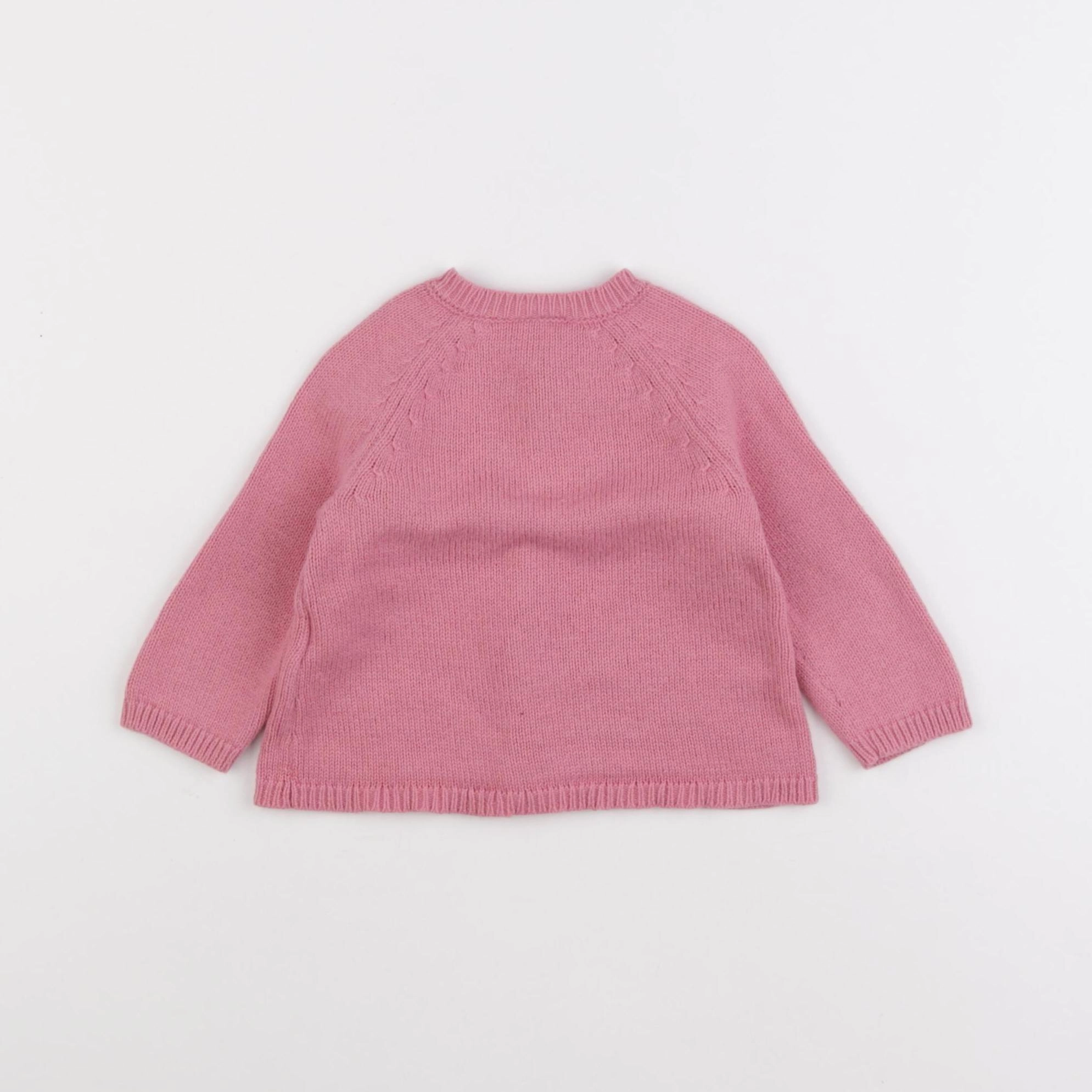 Petit Bateau - gilet rose - 6 mois