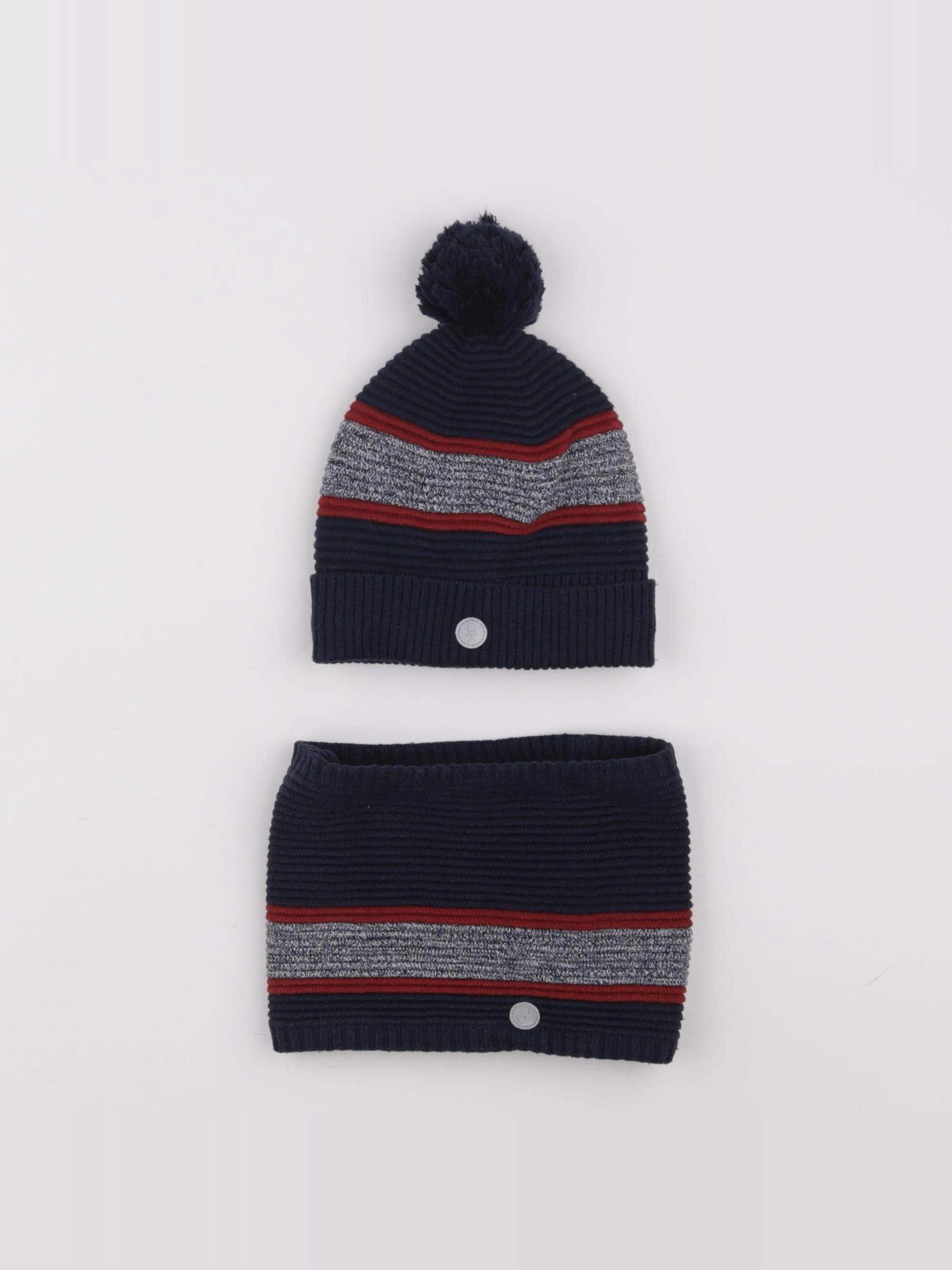 Okaidi - ensemble bonnet/tour de cou bleu - 3/4 ans