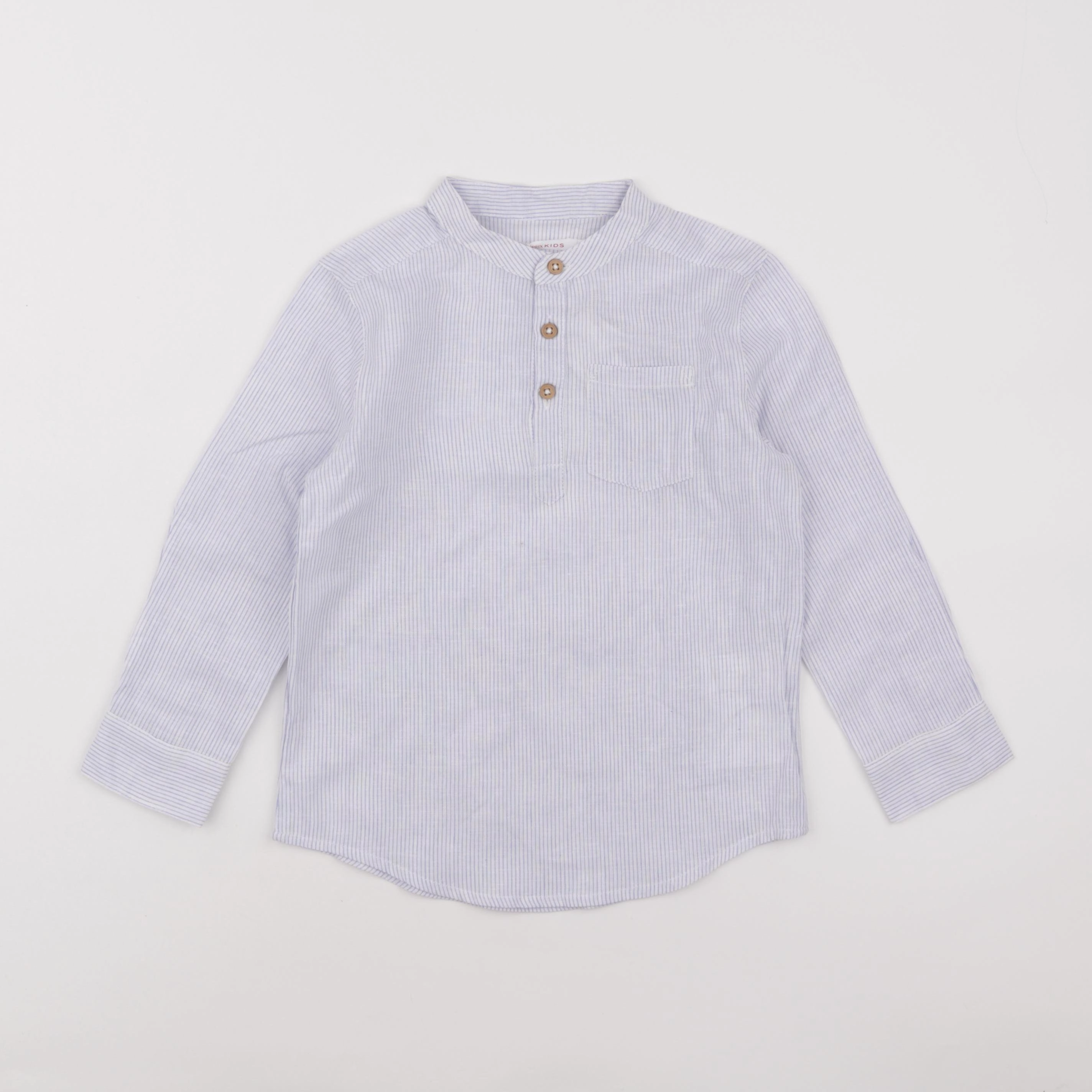 Monoprix - chemise bleu, blanc - 3 ans