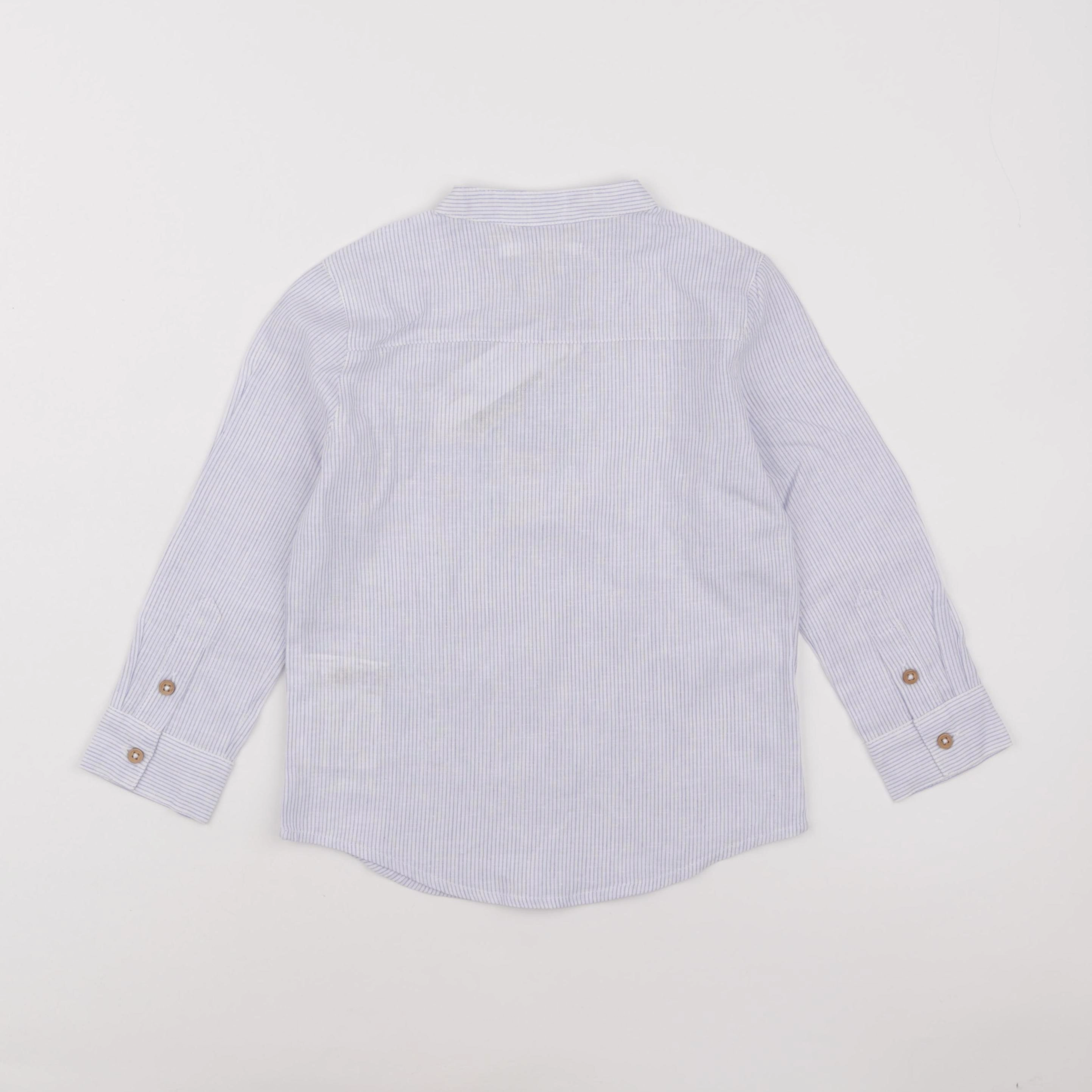 Monoprix - chemise bleu, blanc - 3 ans