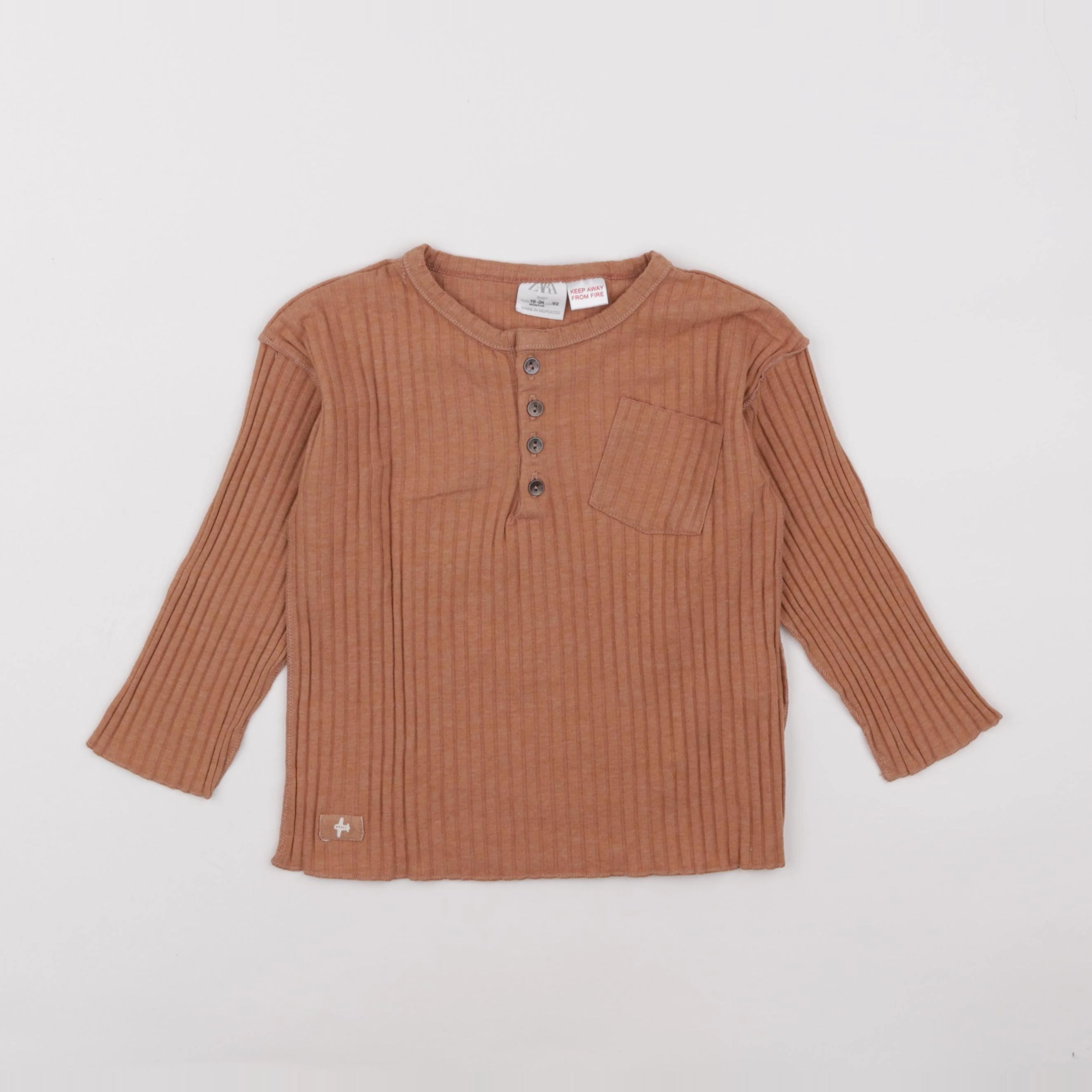 Zara - tee-shirt marron - 18/24 mois