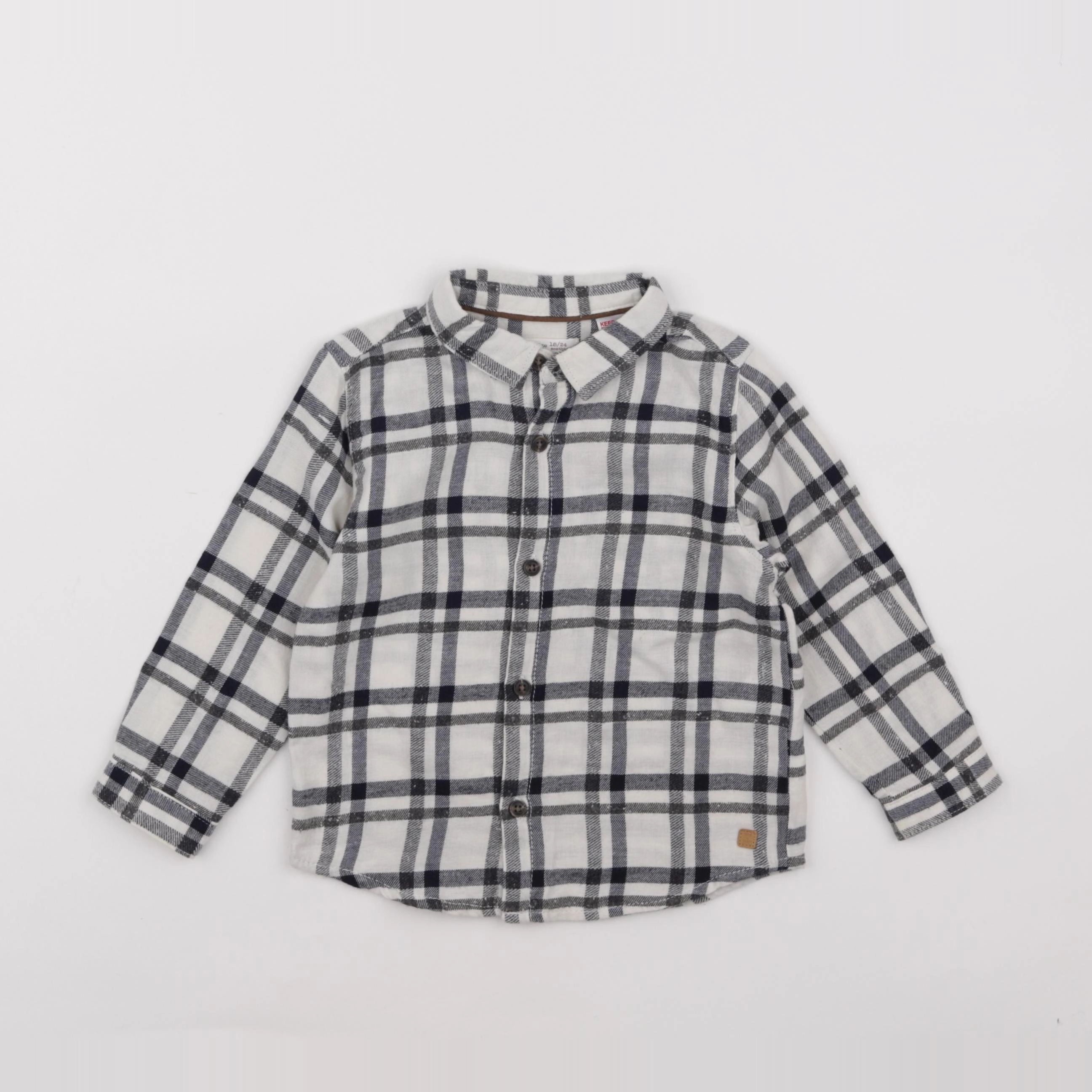 Zara - chemise bleu, blanc - 18/24 mois