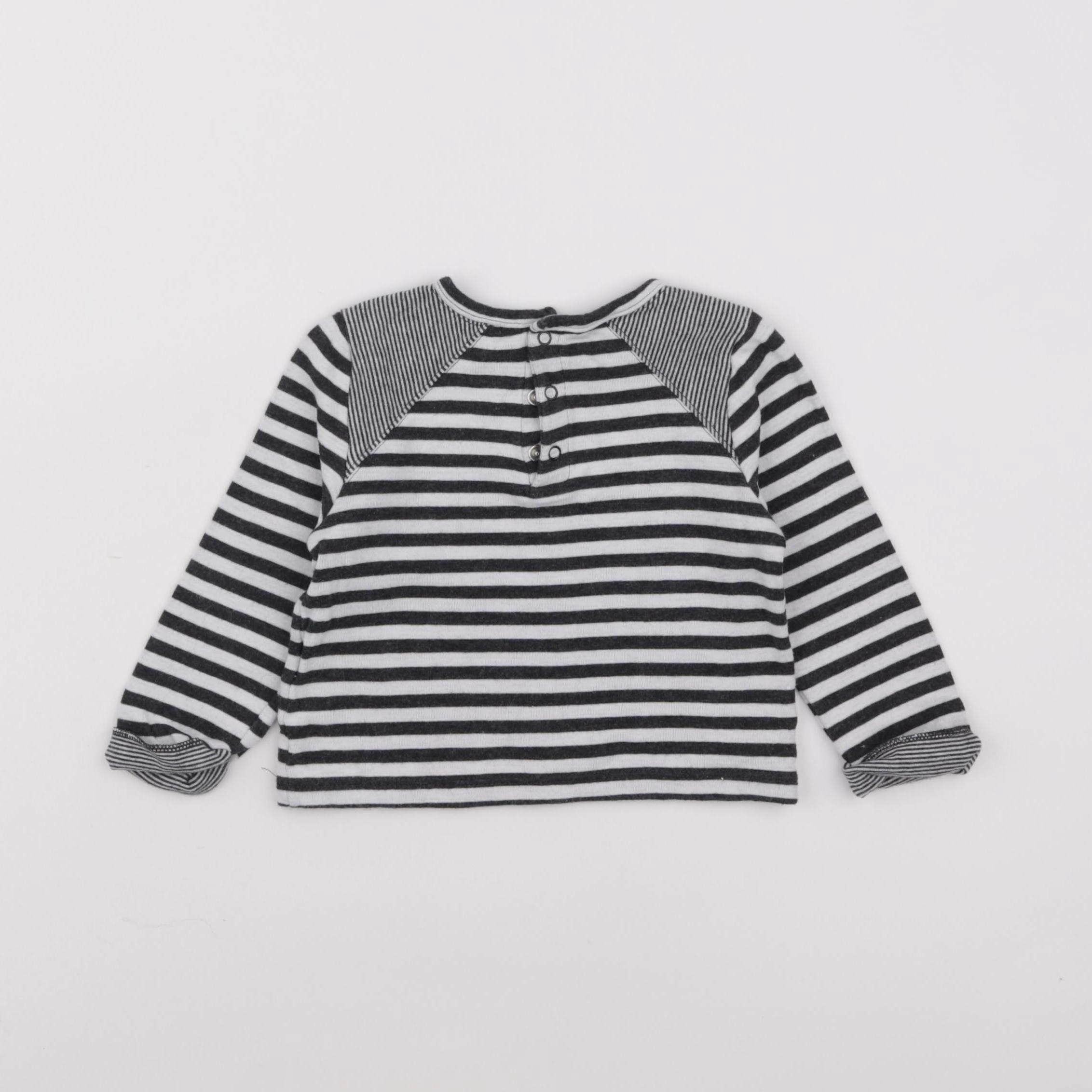 Petit Bateau - tee-shirt gris - 12 mois