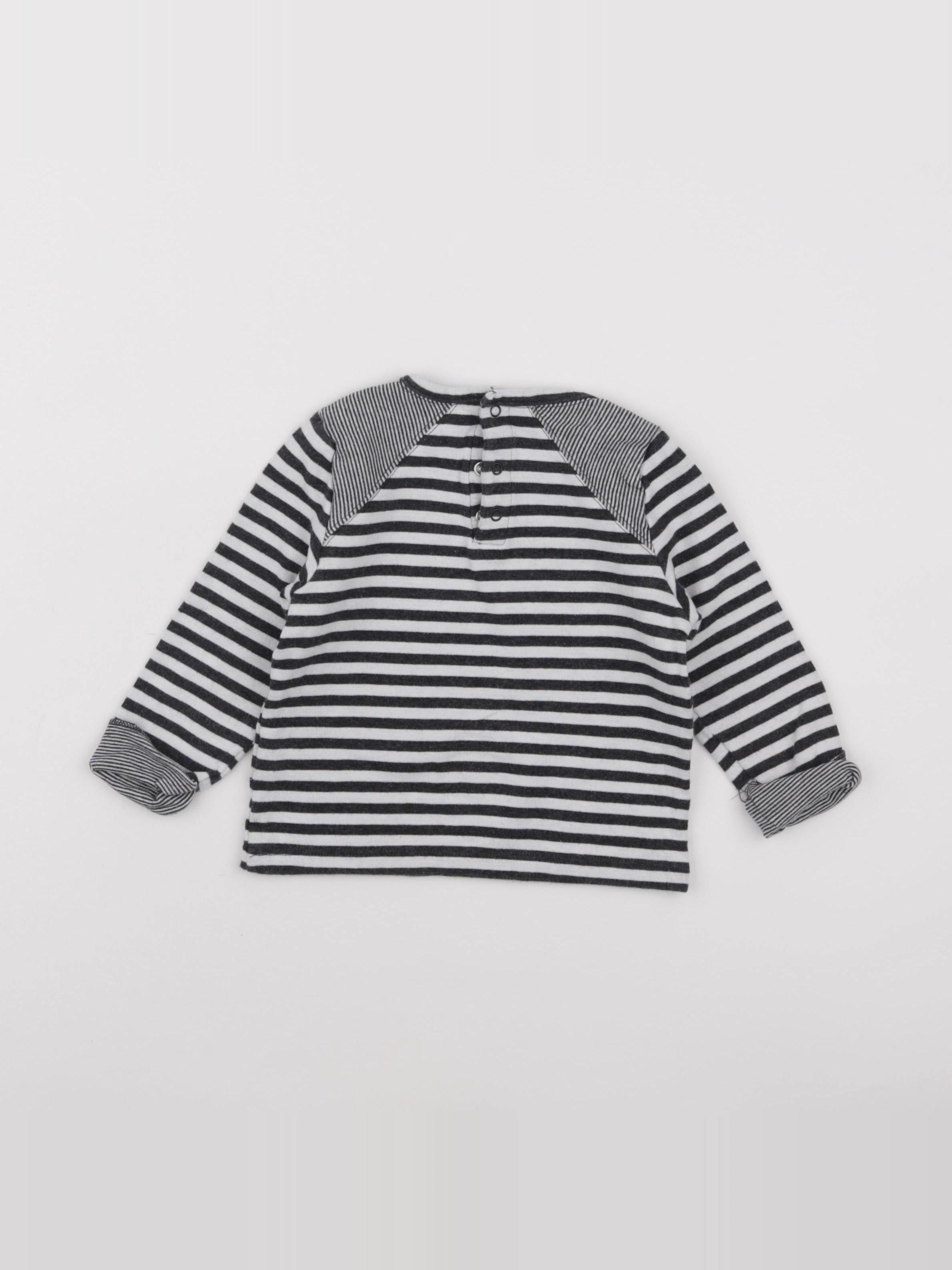 Petit Bateau - tee-shirt gris - 18 mois