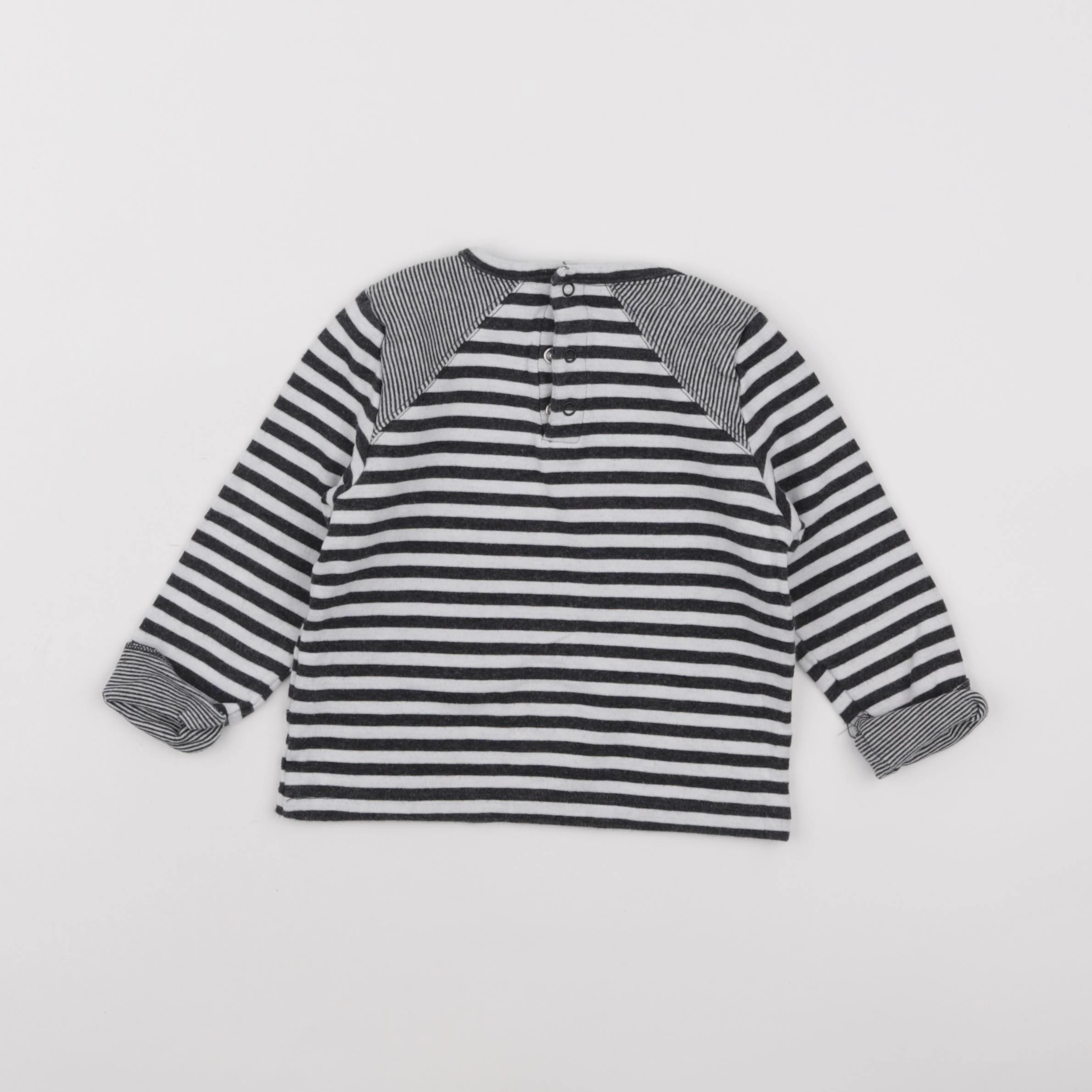 Petit Bateau - tee-shirt gris - 18 mois