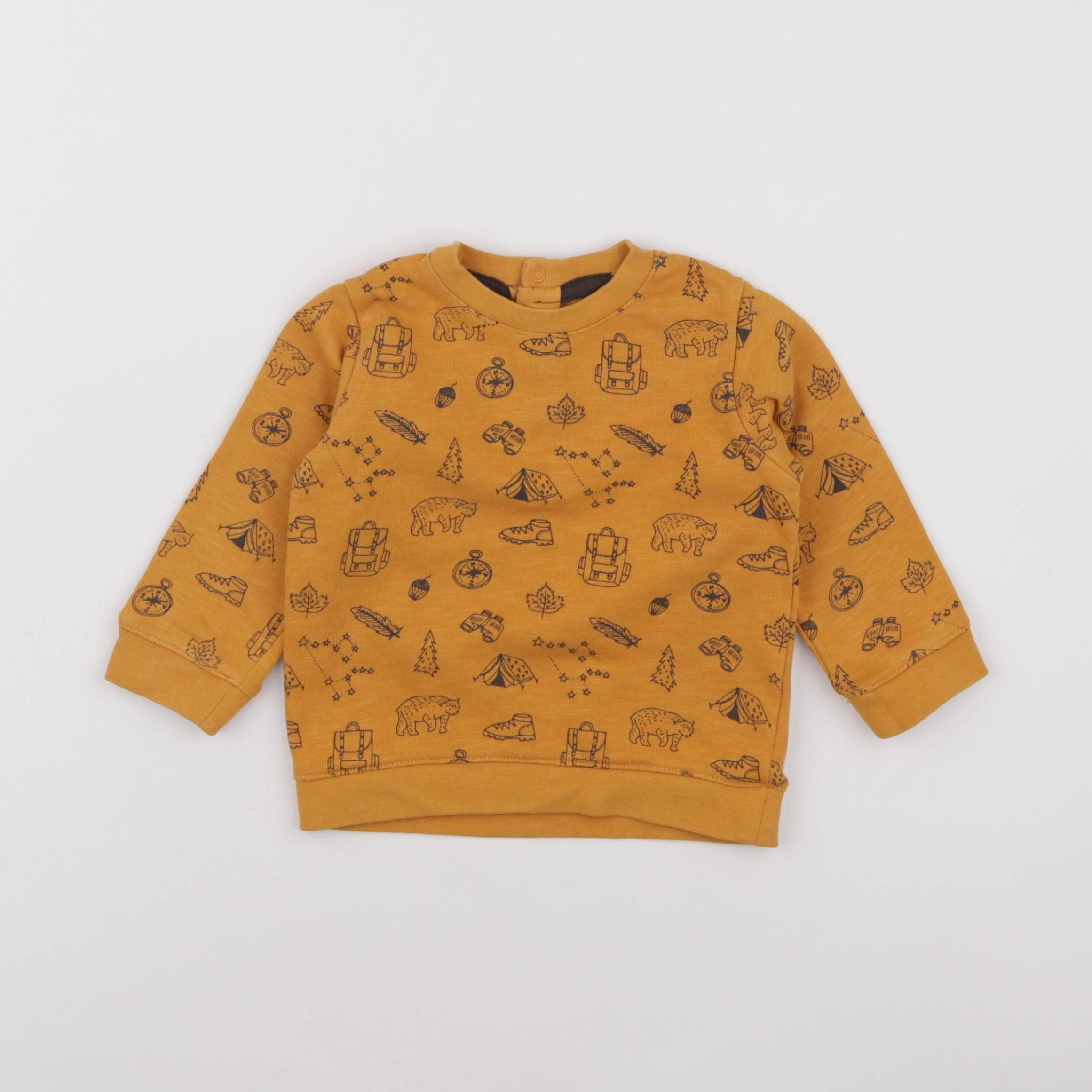 Vertbaudet - sweat jaune - 12 mois