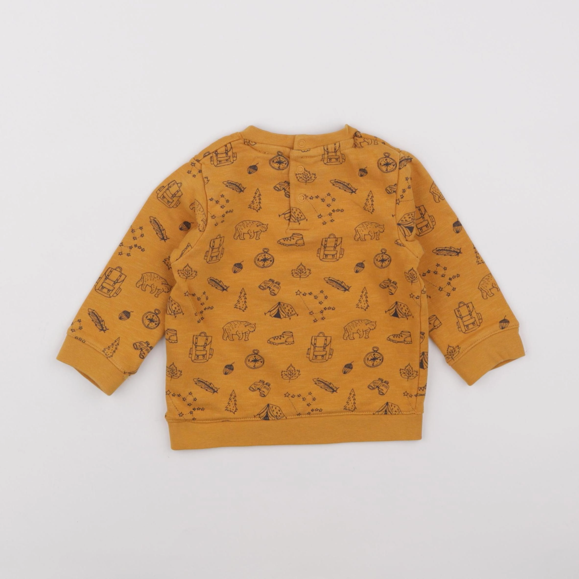 Vertbaudet - sweat jaune - 12 mois