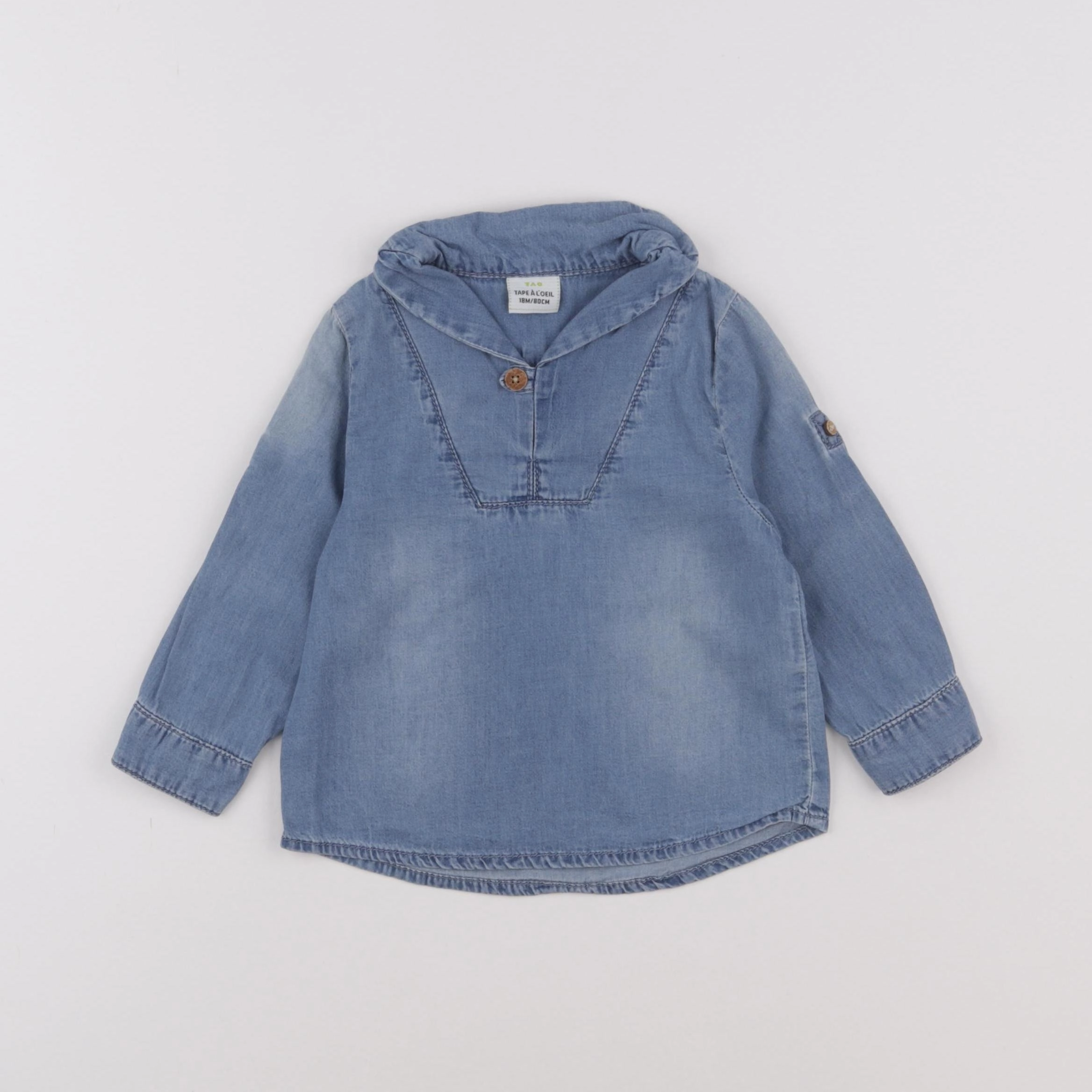 Tape à l'oeil - blouse imprimé au dos bleu - 18 mois