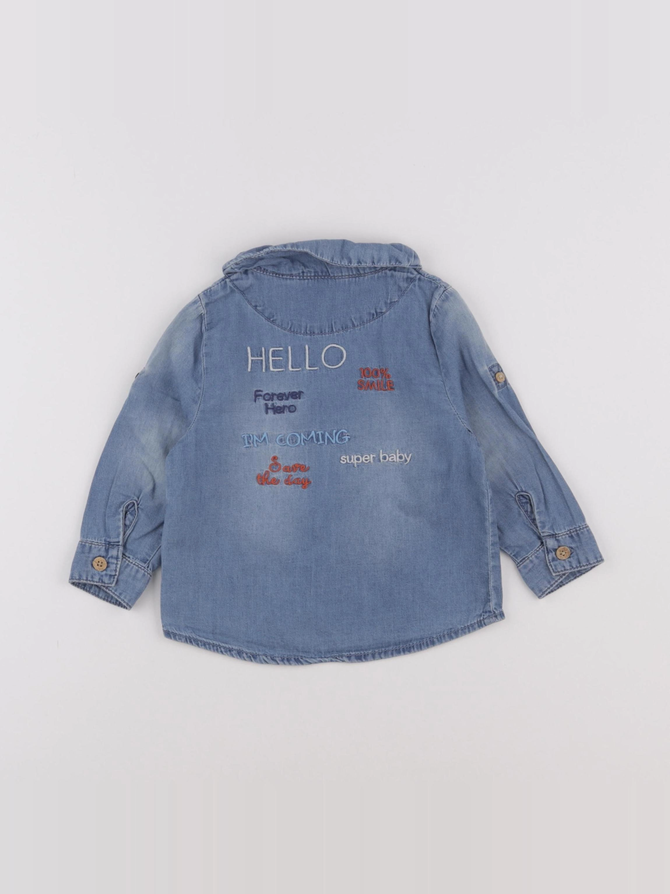 Tape à l'oeil - blouse imprimé au dos bleu - 18 mois