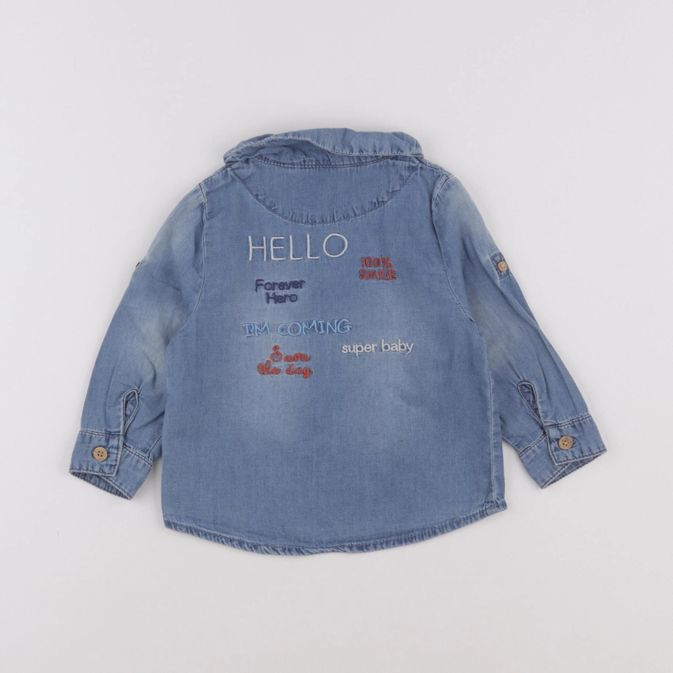 Tape à l'oeil - blouse imprimé au dos bleu - 18 mois
