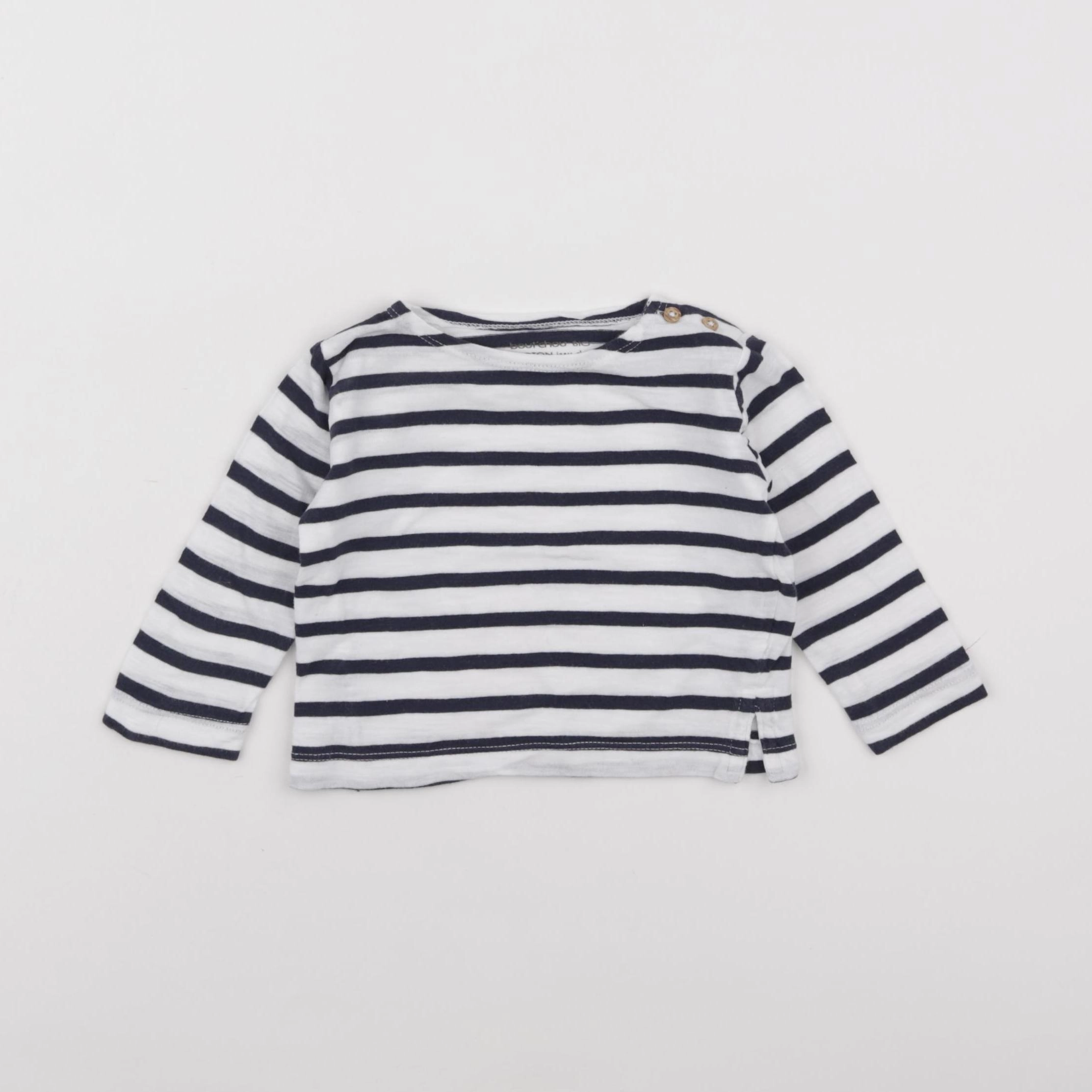 Monoprix - tee-shirt bleu, blanc - 6 mois