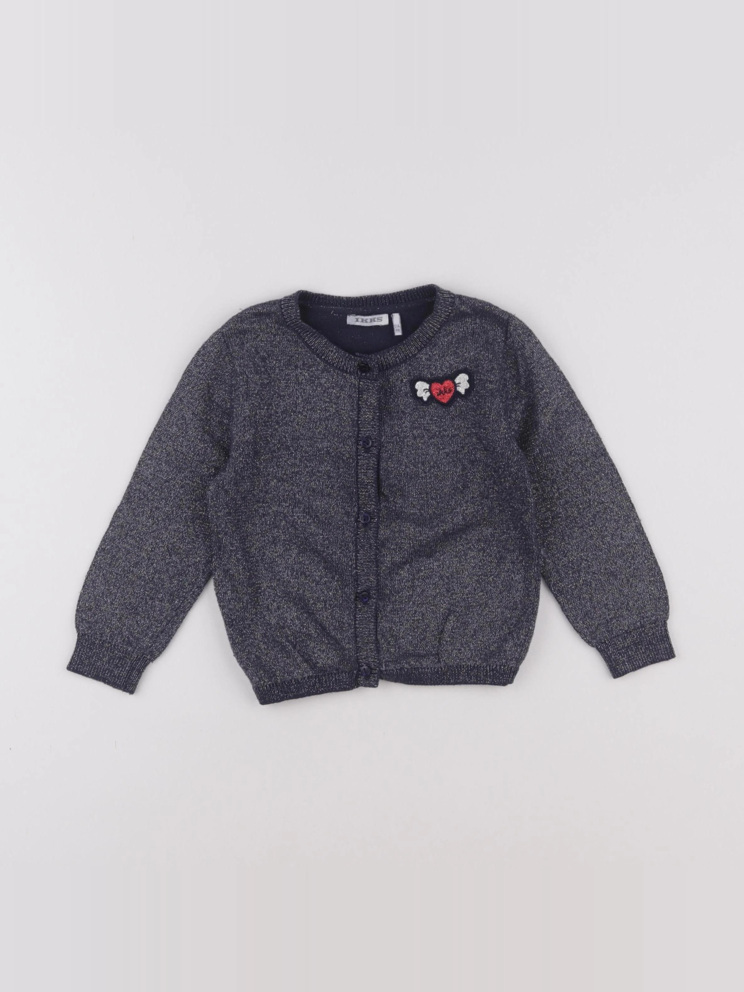 IKKS - gilet bleu, argent - 2 ans