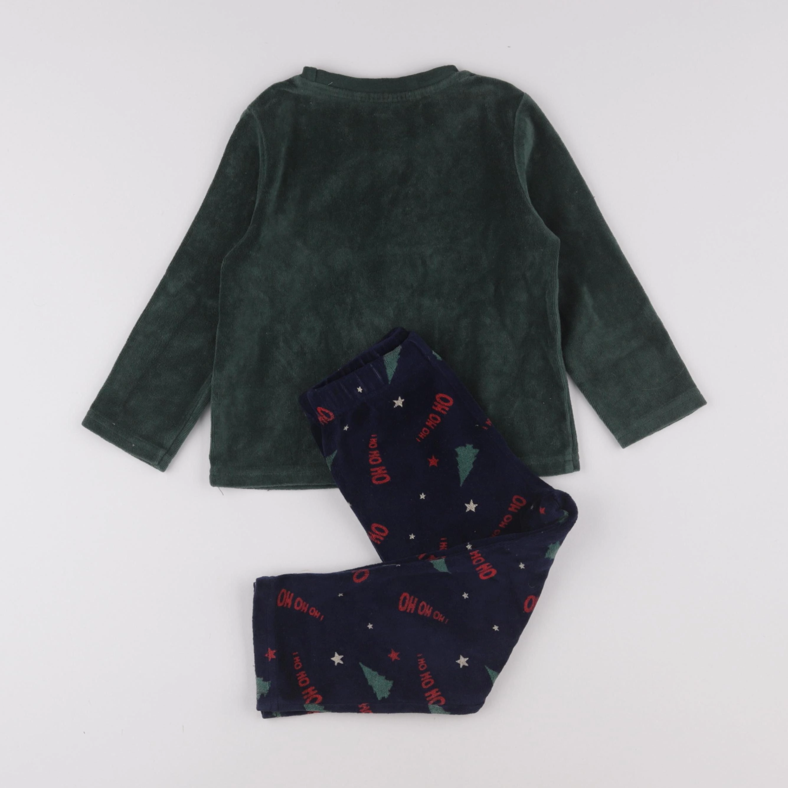 Vertbaudet - pyjama velours bleu, vert - 3 ans