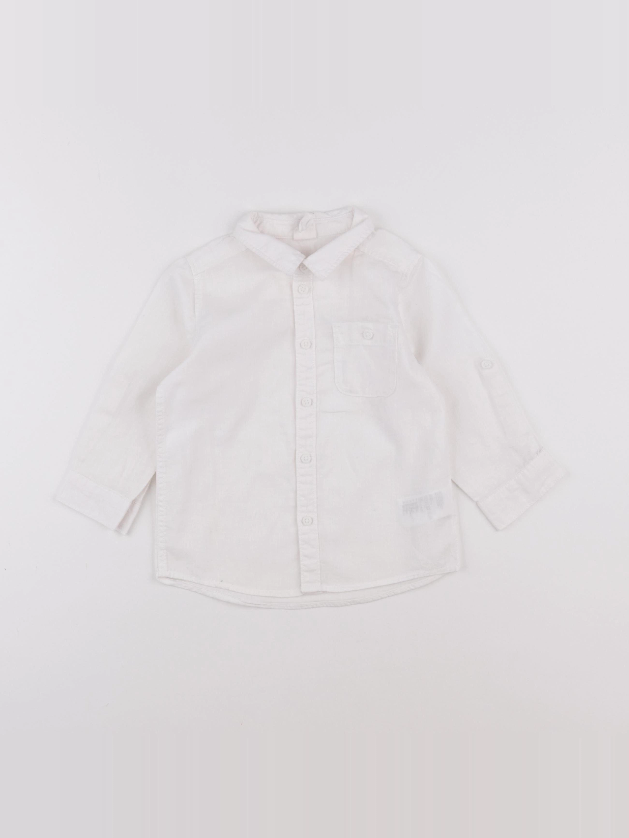 H&M - chemise blanc - 12/18 mois