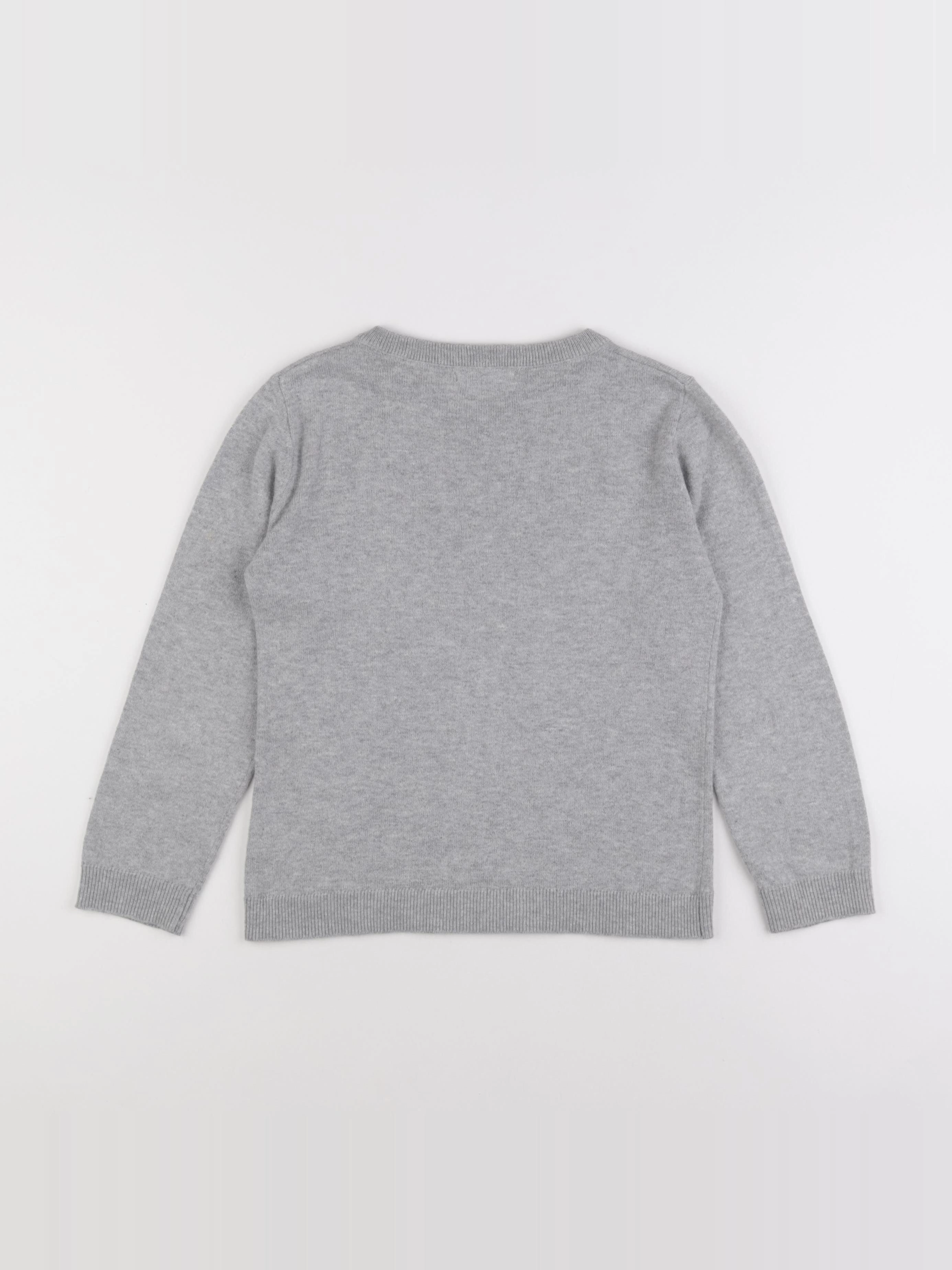 Monoprix - pull gris - 8 ans
