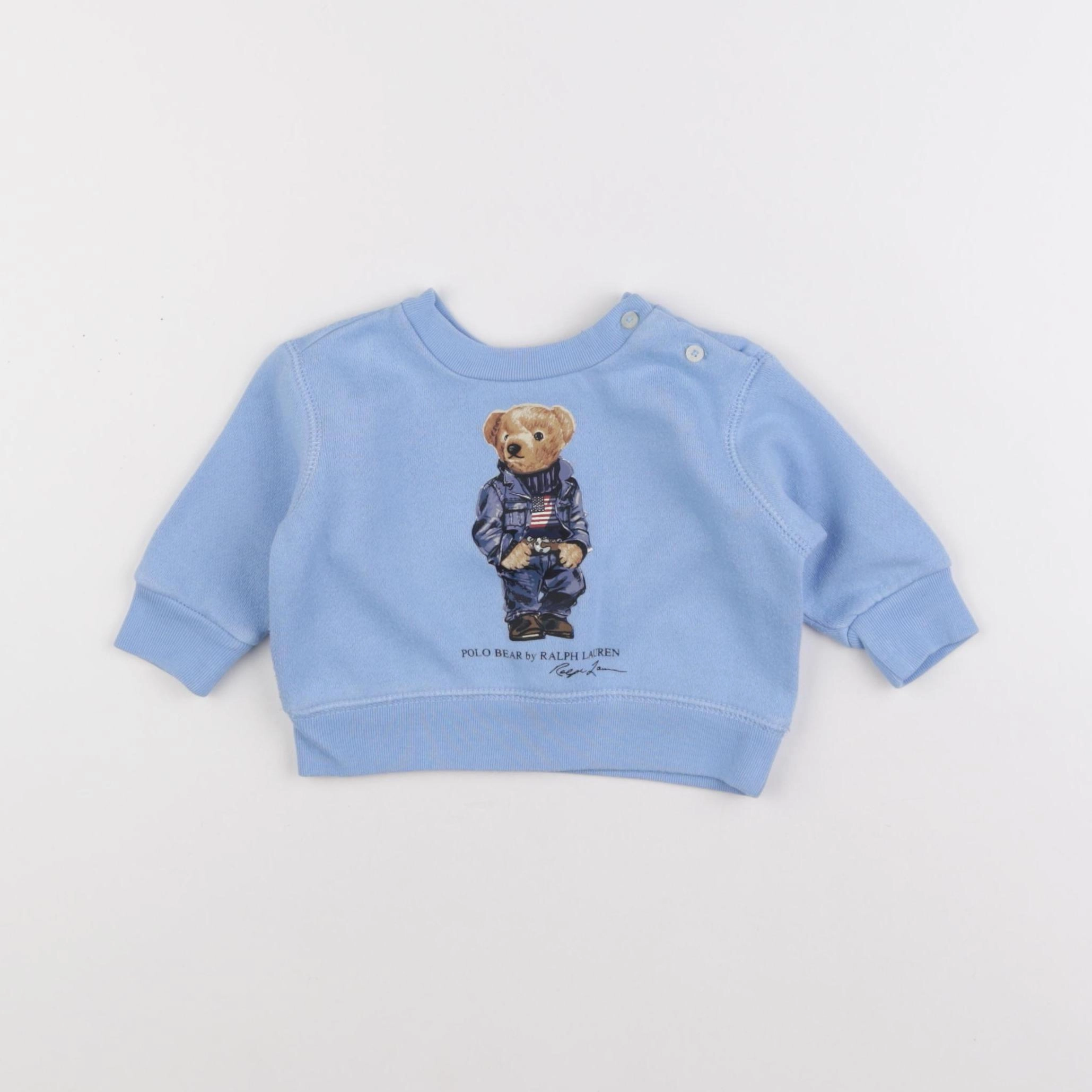 Ralph Lauren - sweat bleu - 3 mois
