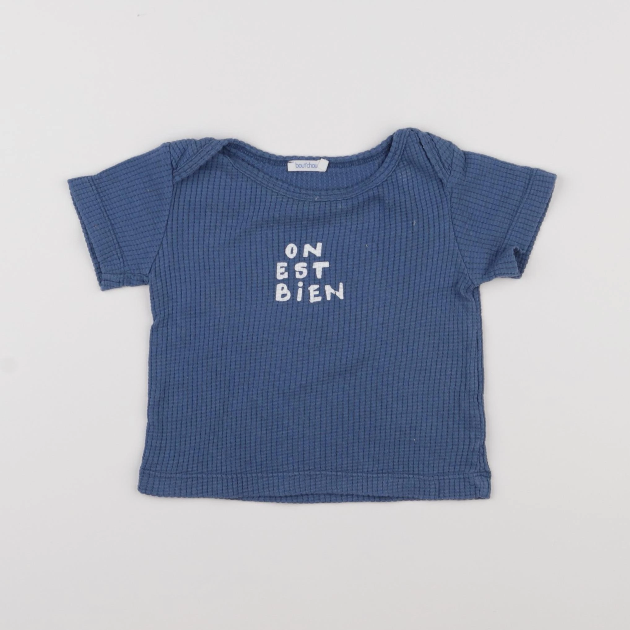 Boutchou - tee-shirt bleu - 12 mois