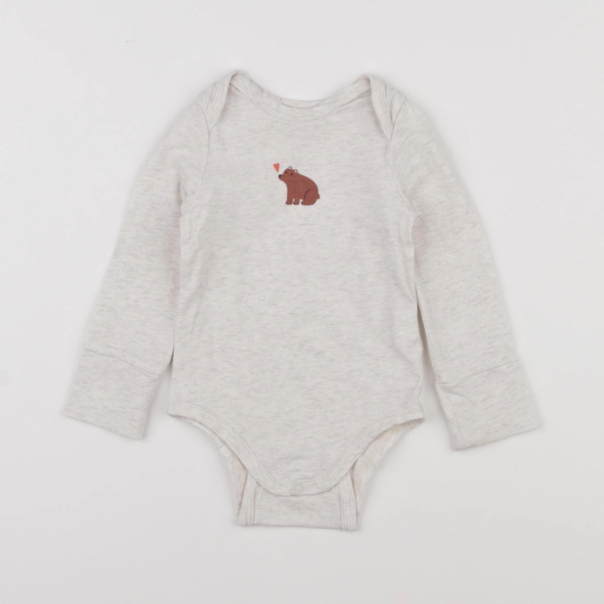 Tape à l'oeil - body gris - 9 mois