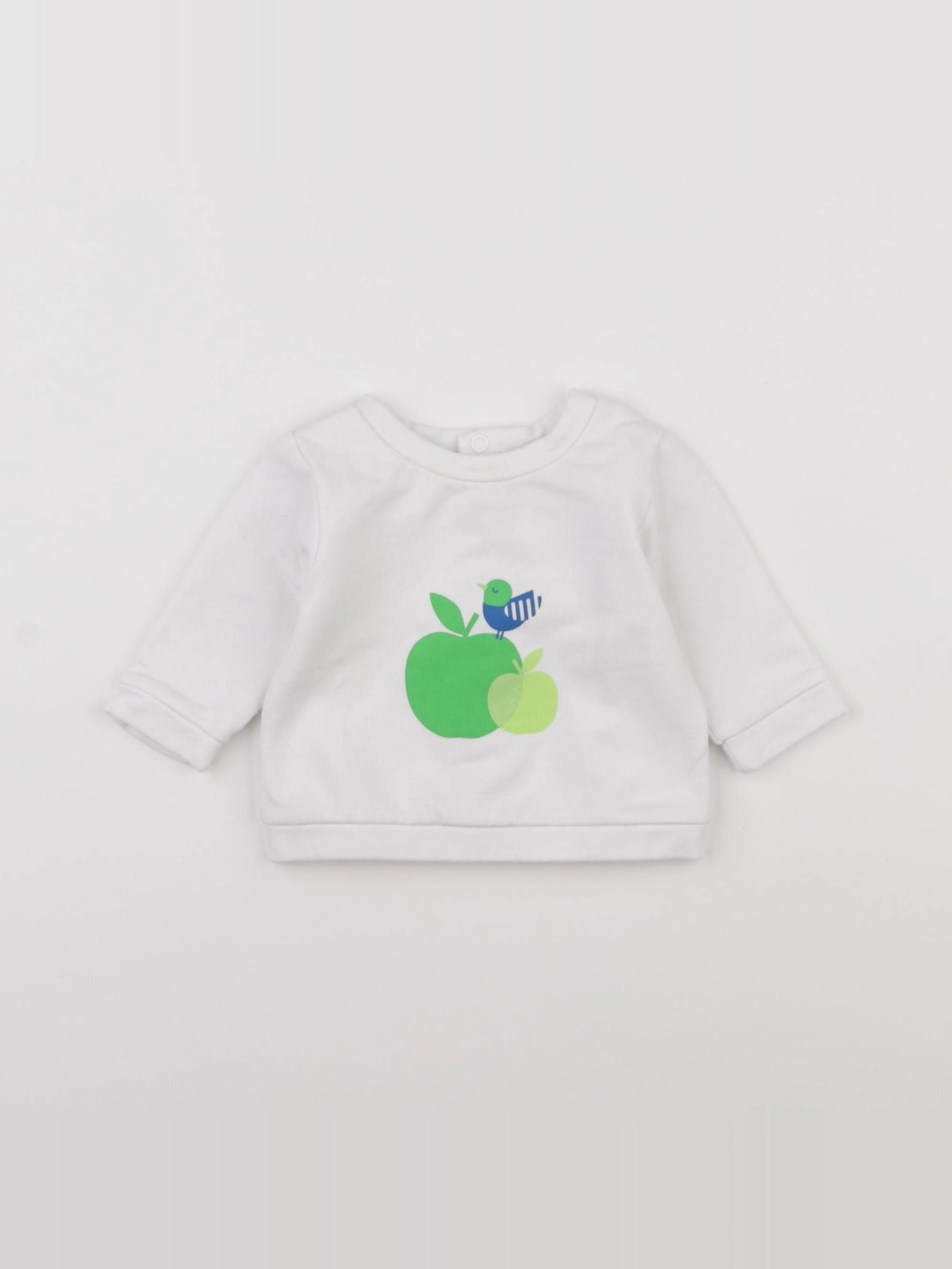 Jacadi - sweat blanc - 3 mois