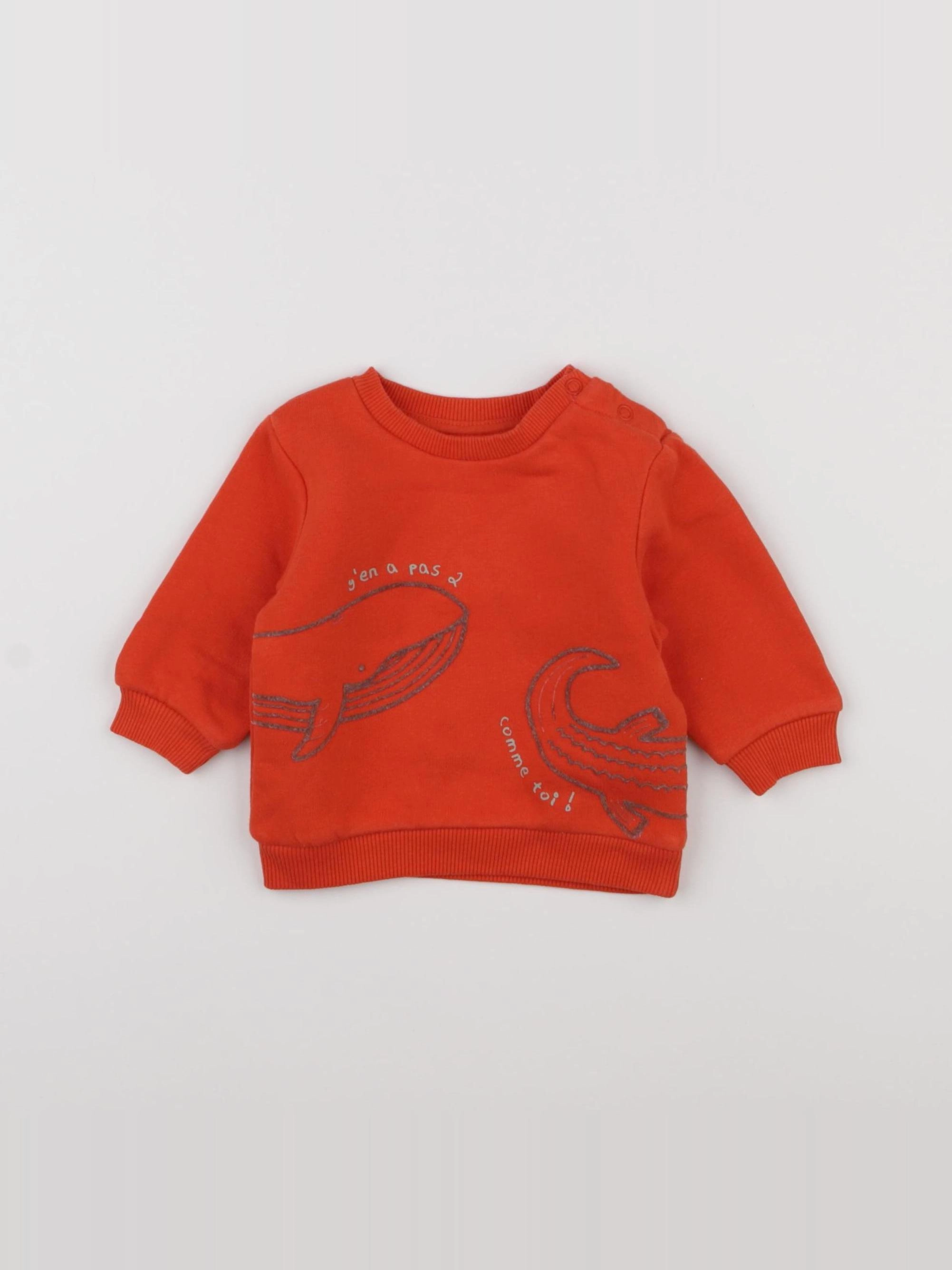 Tape à l'oeil - sweat orange - 3 mois