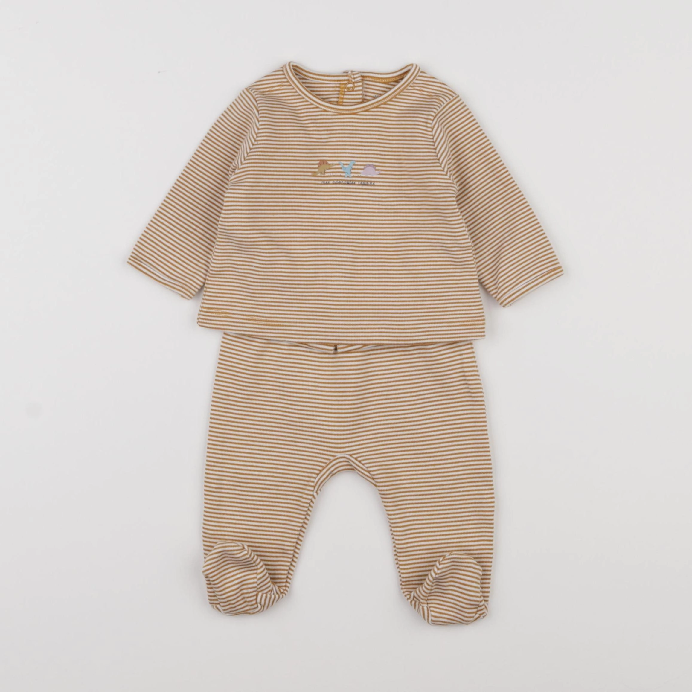 Vertbaudet - pyjama coton marron - 1 mois
