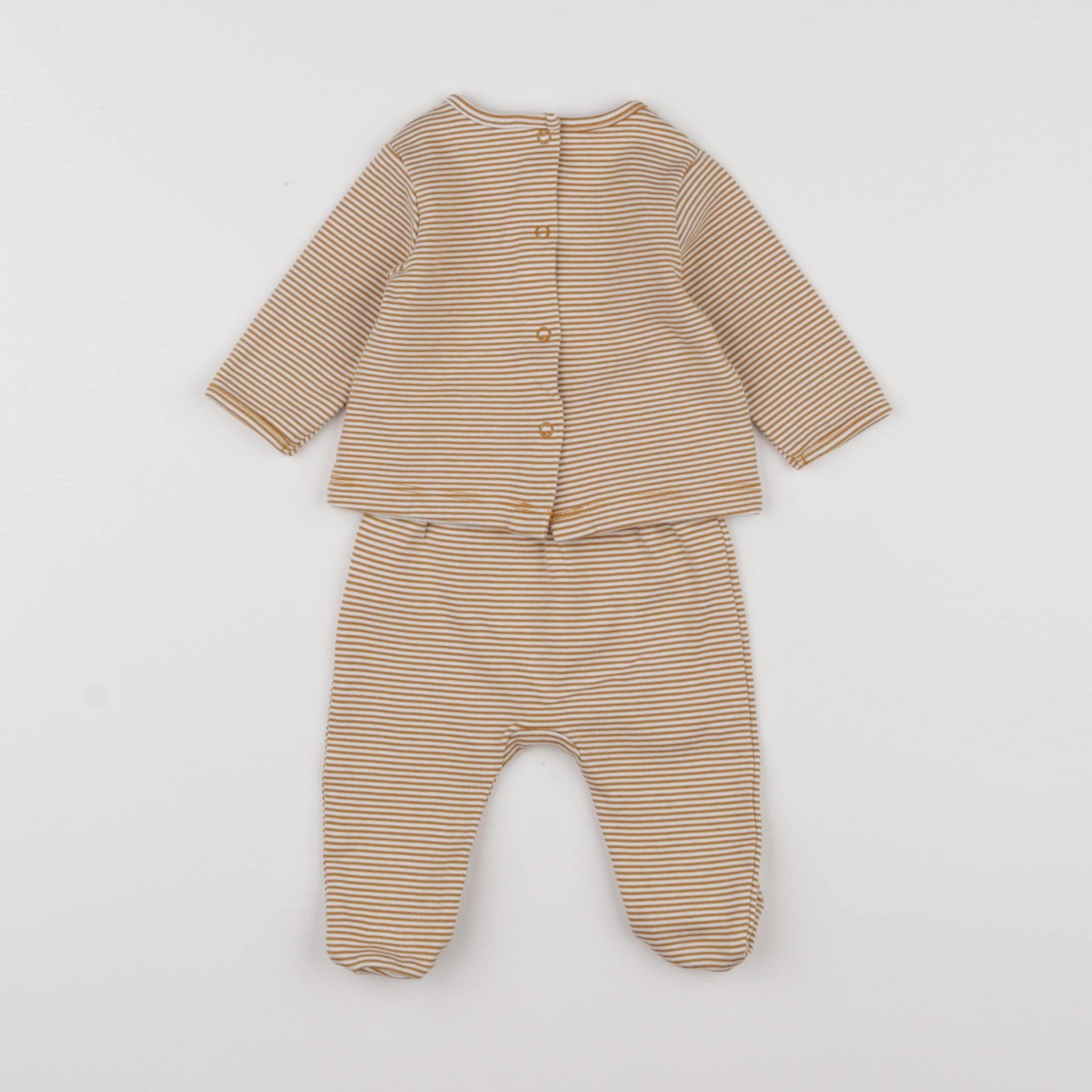 Vertbaudet - pyjama coton marron - 1 mois