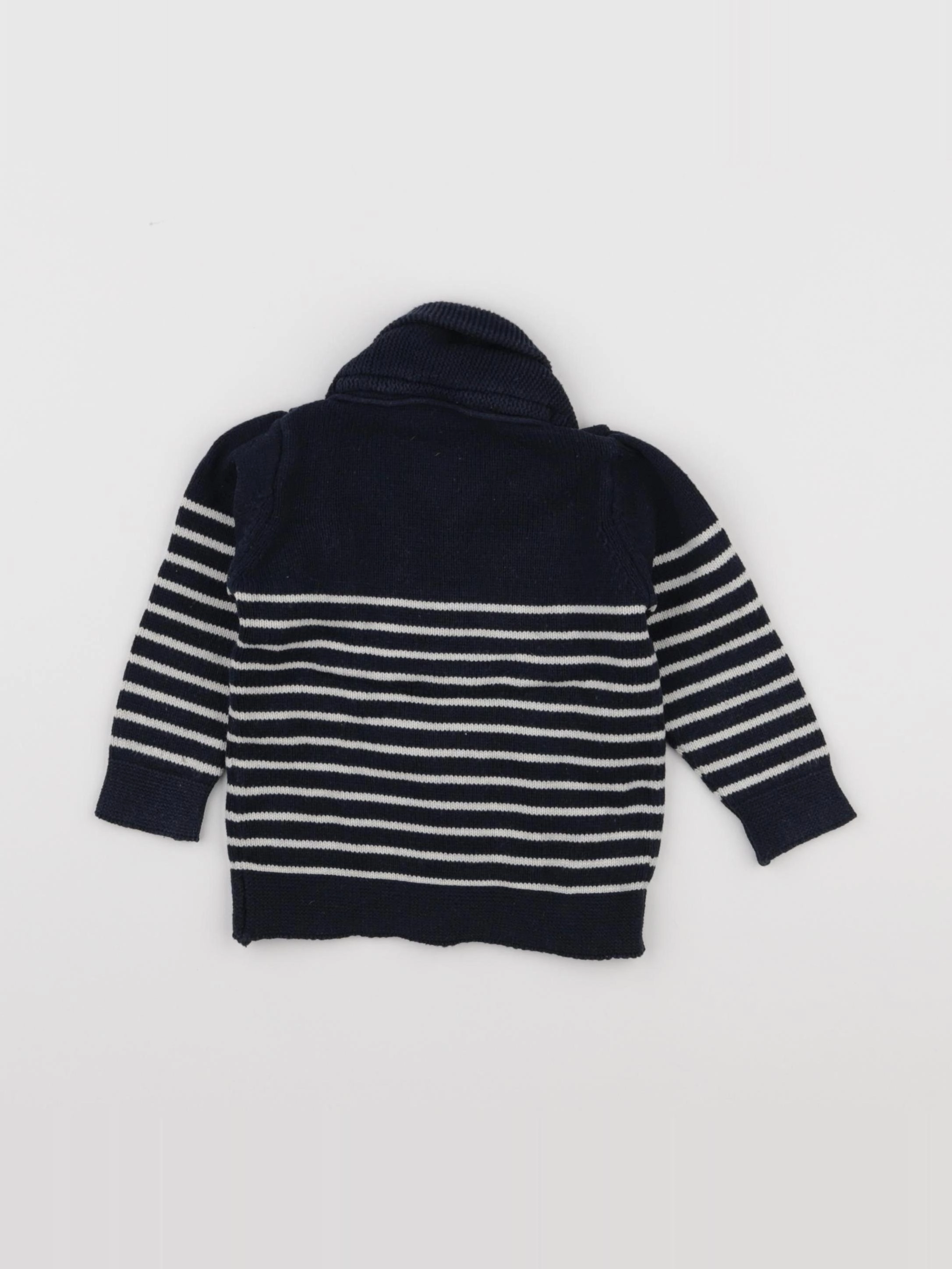 Tape à l'oeil - gilet bleu, blanc - 9 mois