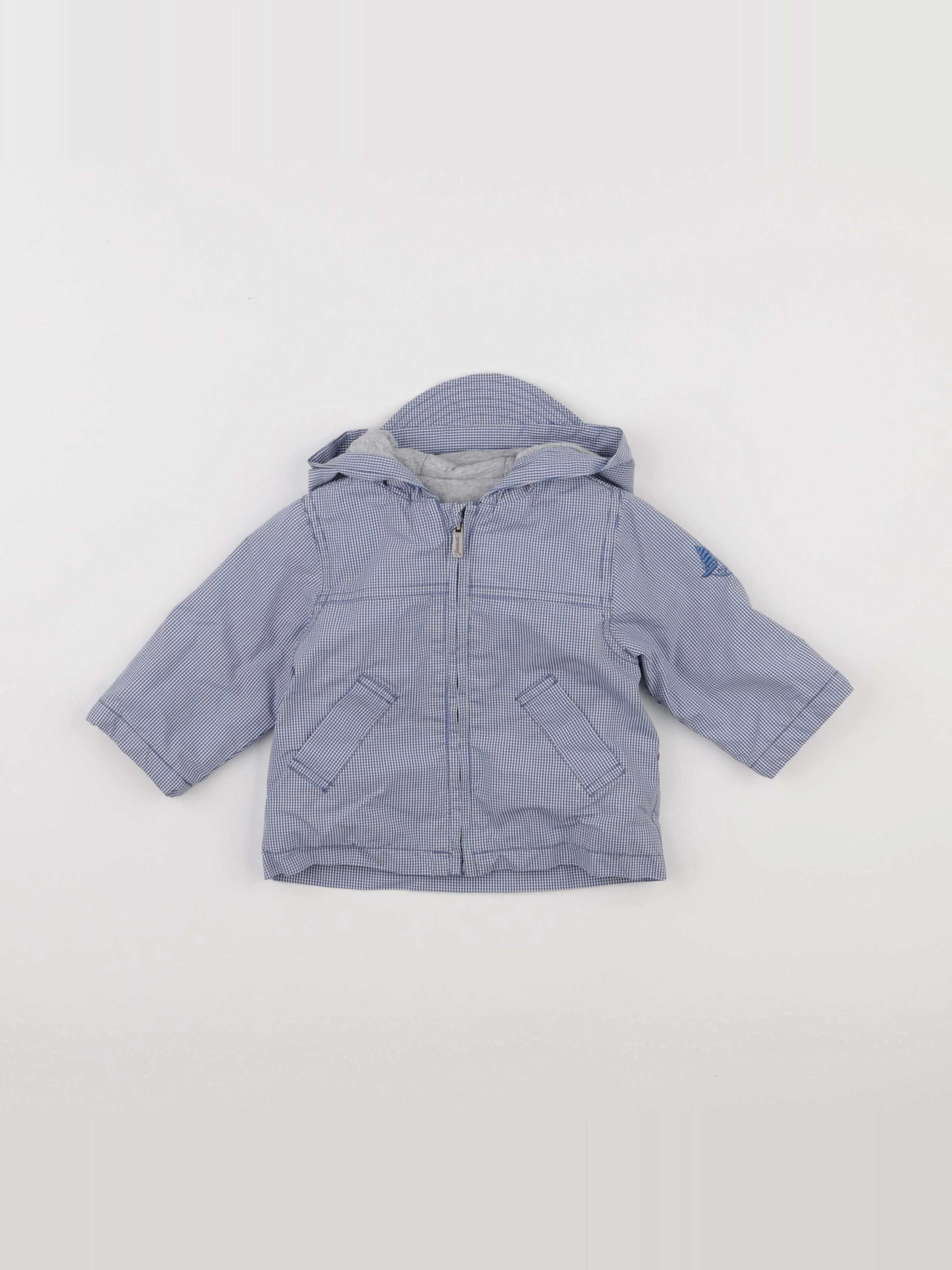Jacadi - imperméable bleu, blanc - 6 mois