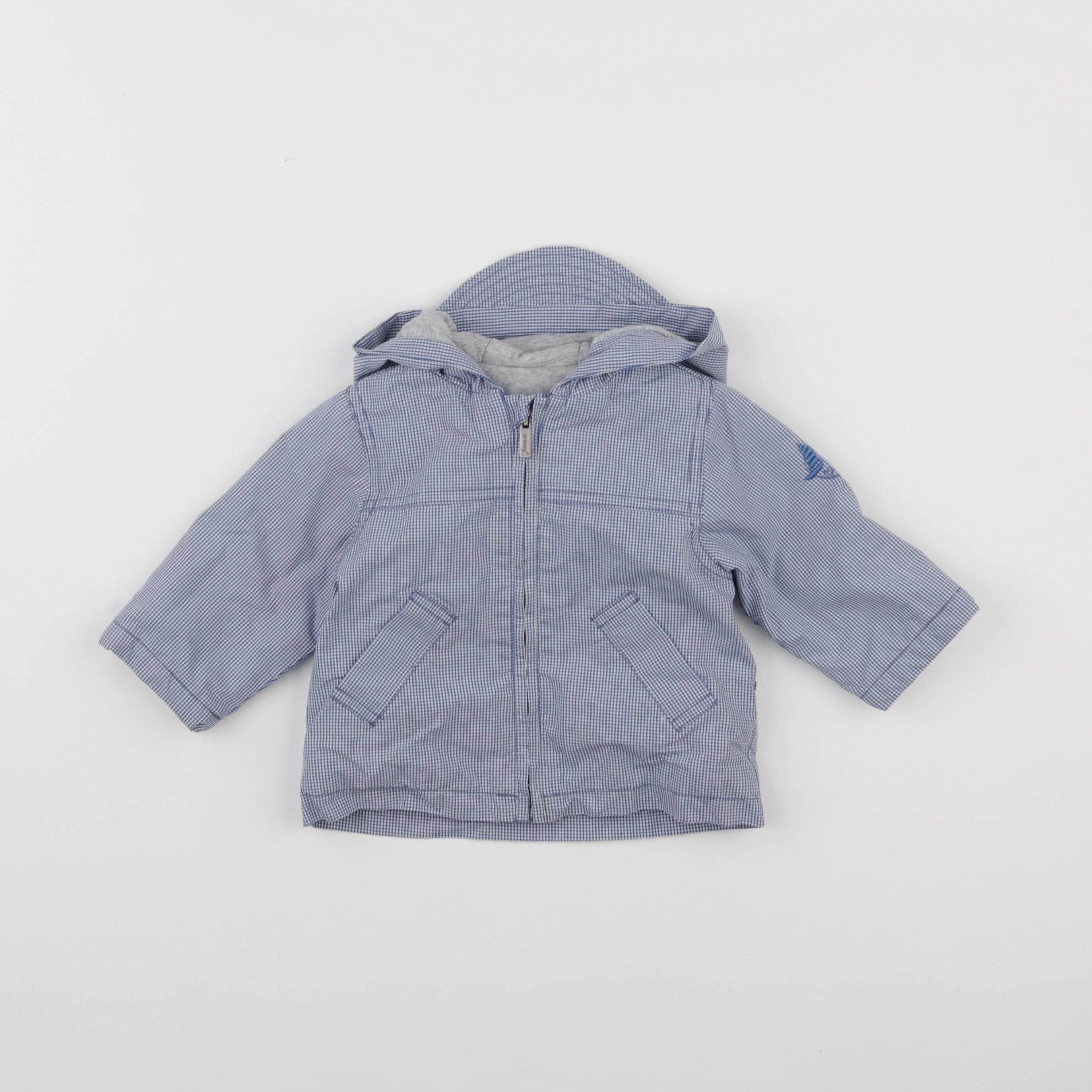 Jacadi - imperméable bleu, blanc - 6 mois