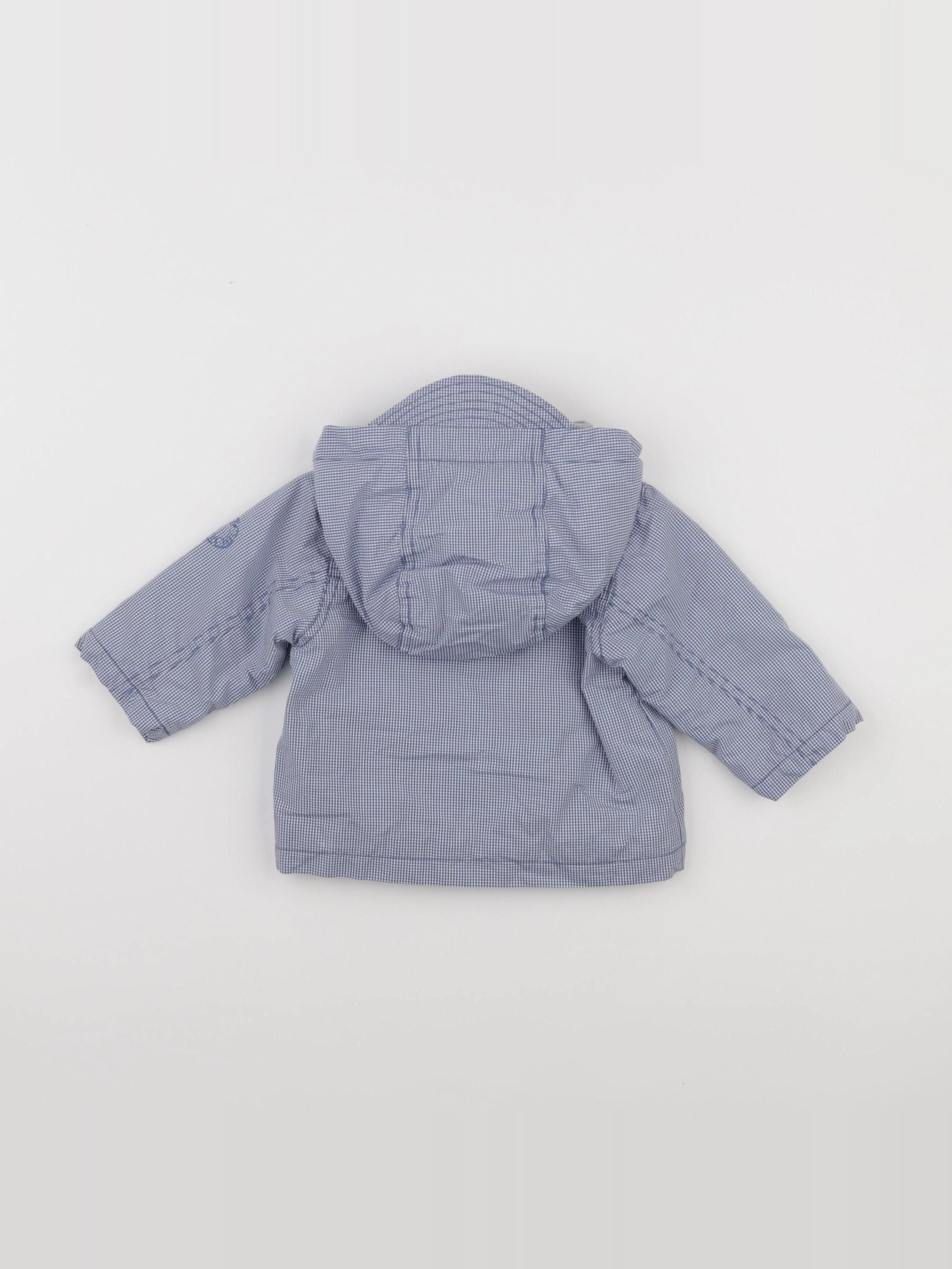 Jacadi - imperméable bleu, blanc - 6 mois